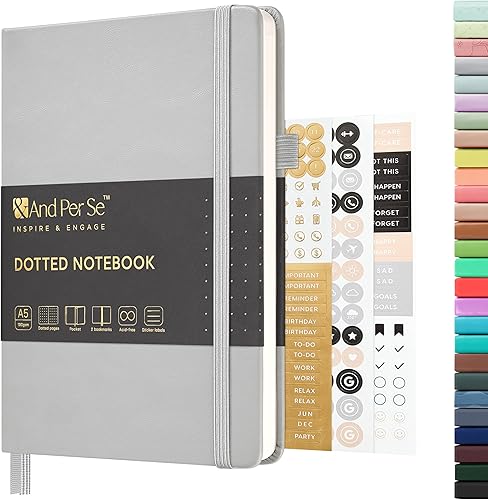 Miniatura 99 de &And Per Se - Cuaderno con rayas estrechas (5 unidades), 160 páginas, tamaño A5 de 5.7 x 8 pulgadas, diario de papel grueso, con tapa dura, para