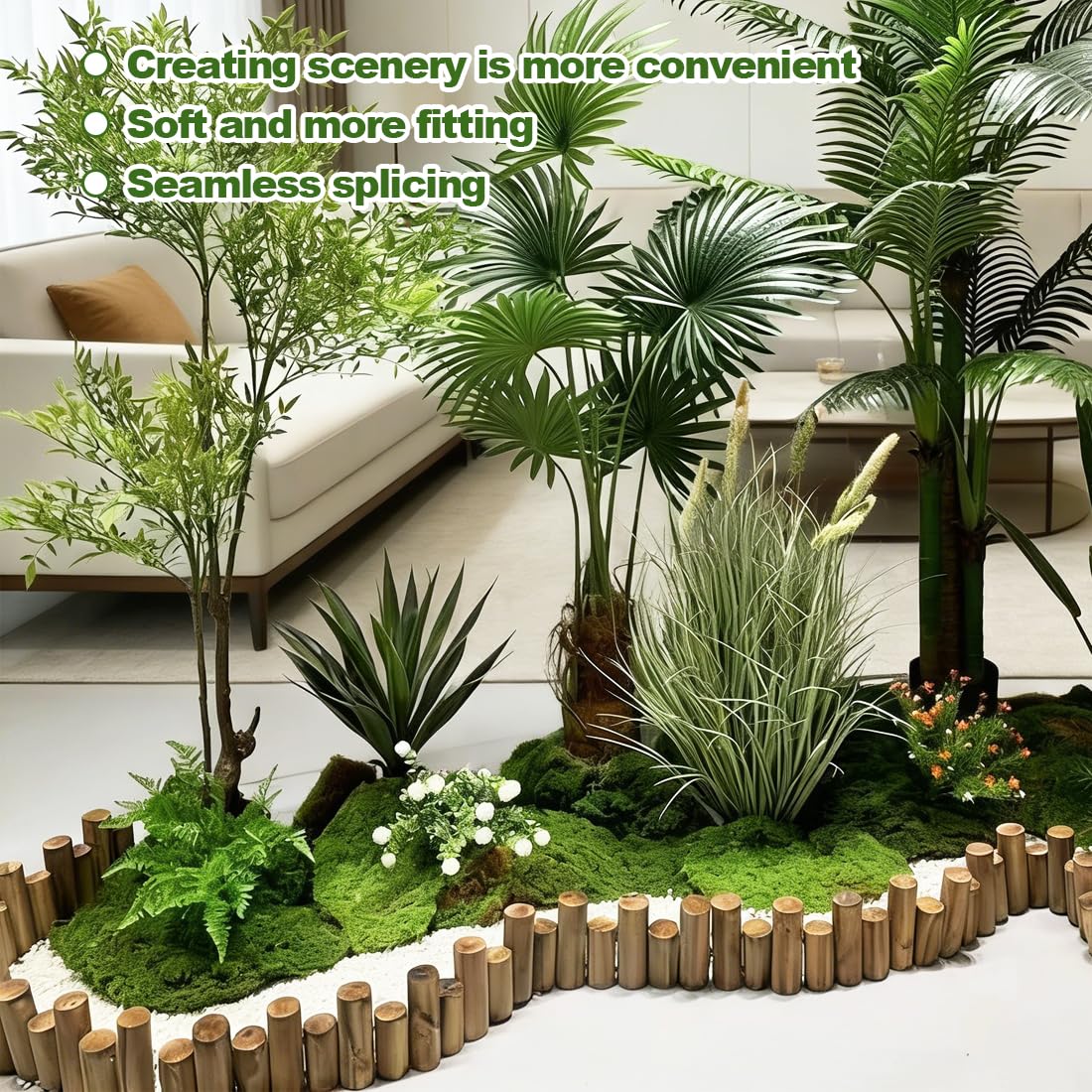 Tappetino Muschio per Decorazione, Muschio Decorativo Muschio Artificiale Tappeto Erboso Artificiale per Fai da te Micro Paesaggio Casa delle Bambole Decorazione Primaverile Giardino