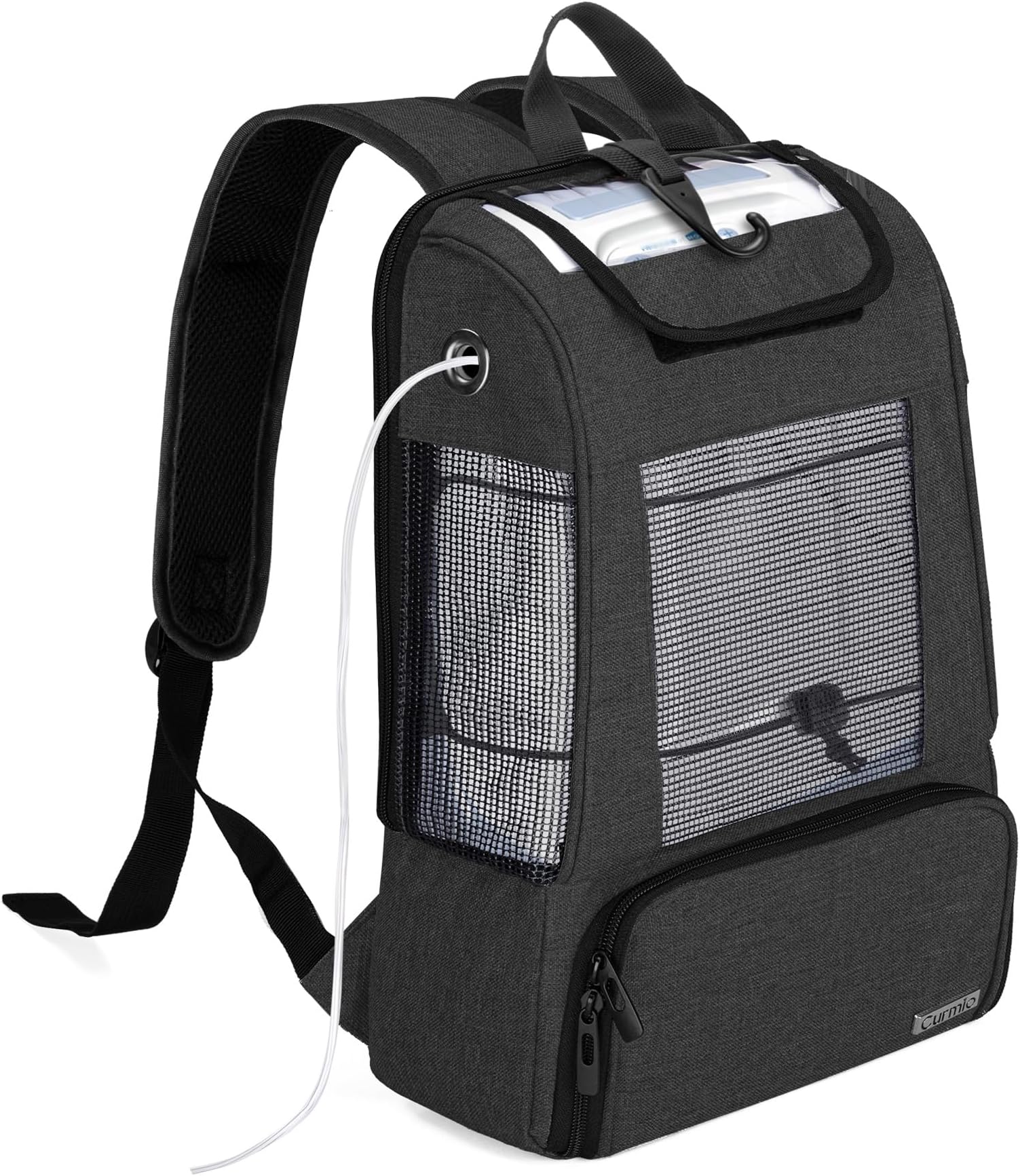 Portable Oxygen Concentrators Backpack, POC Travel Carrying Bag with Mesh Panels for Breathability, Compatible for Inogen, Oxygo, Caire Units, Black, Bag Only