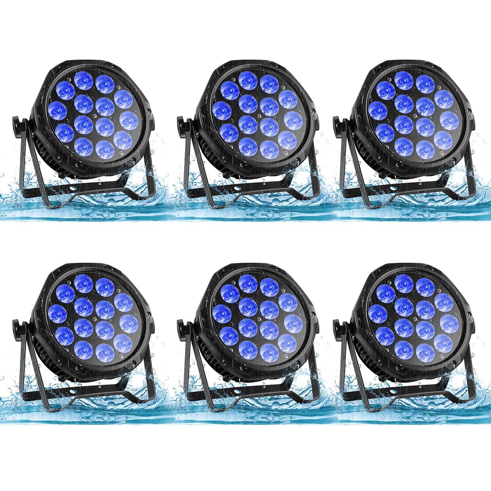 U`King 70W14 LED Waterproof Stage Light showing various color outputs