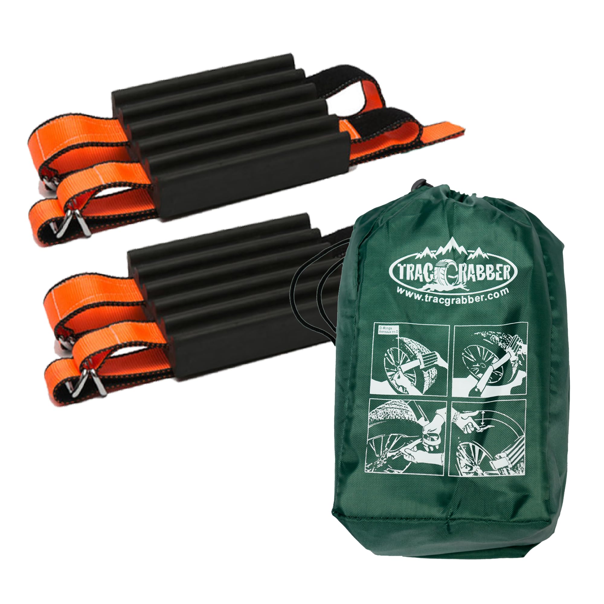 Tire Traction Device for Heavy Duty Commercial Vehicles, Set of 2 - Made in the USA, Easy to Install, Get Unstuck Fast from Snow, Mud & Sand - A Snow Traction Mat or Snow Chain Alternative