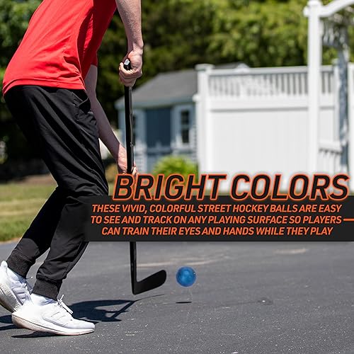 Miniatura 37 de Franklin Sports NHL - Pelotas de hockey de calle, sin rebote para calle al aire libre + pelotas de hockey sobre ruedas, tamaño oficial para jóvenes
