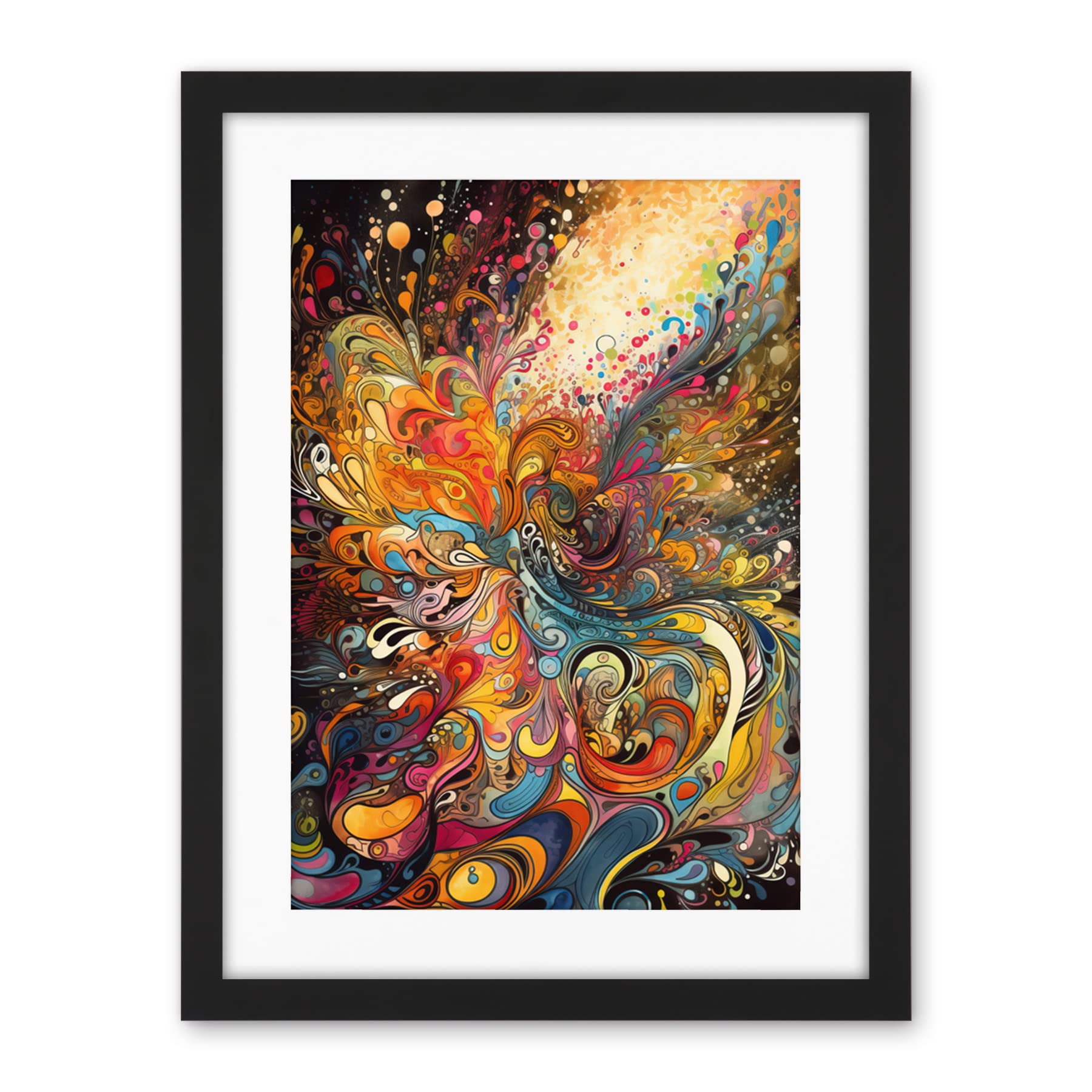 Artery8 Vibrant Colour Sound Waves Music Artwork Artwork Framed Wall Art Print 18X24 Inch