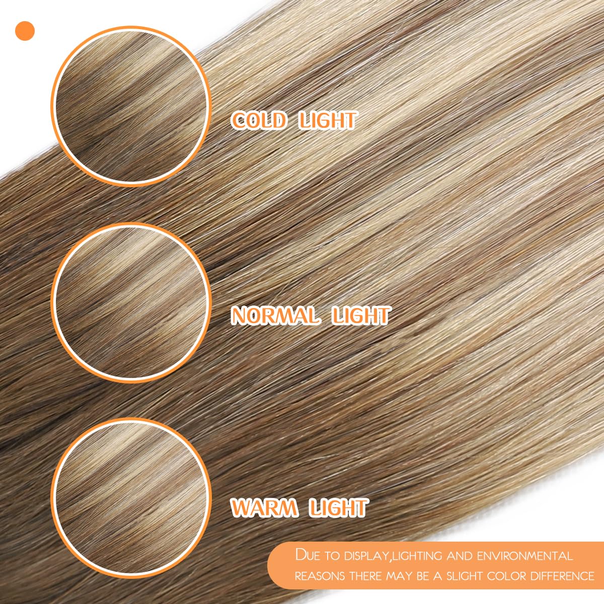 VINBAO Tape In Hair Extensions Human Hair Blonde Hair Extensions Tape In Dark Roots Color 3-8-22 Brown and Blonde Highlights Remy Hair Tape In Extensions 20 Pieces 50 Grams (T22Inch - Image 4