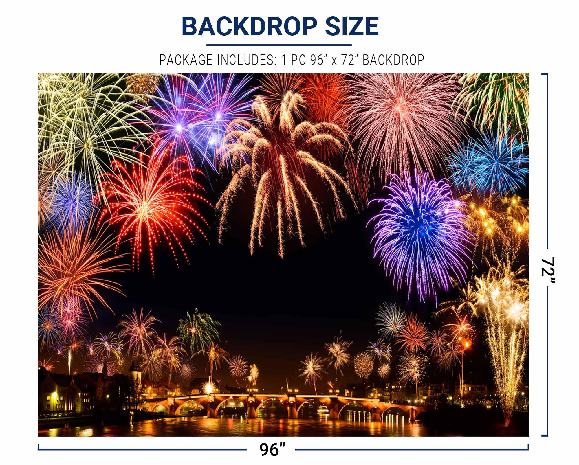 NYE Hintergrund 3x2,4 M – Neujahrs-Feuerwerk Design Für Fotos & Partydekoration
