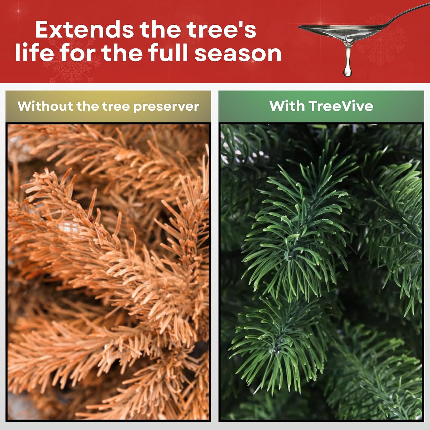 TreeVive™ Natural Christmas Tree Preservative – Extends Freshness & Needle Retention – Enhances Pine Scent – Safe, Non-Toxic, Pet-Friendly Additive for Hydration, Color & Holiday Tree Care
