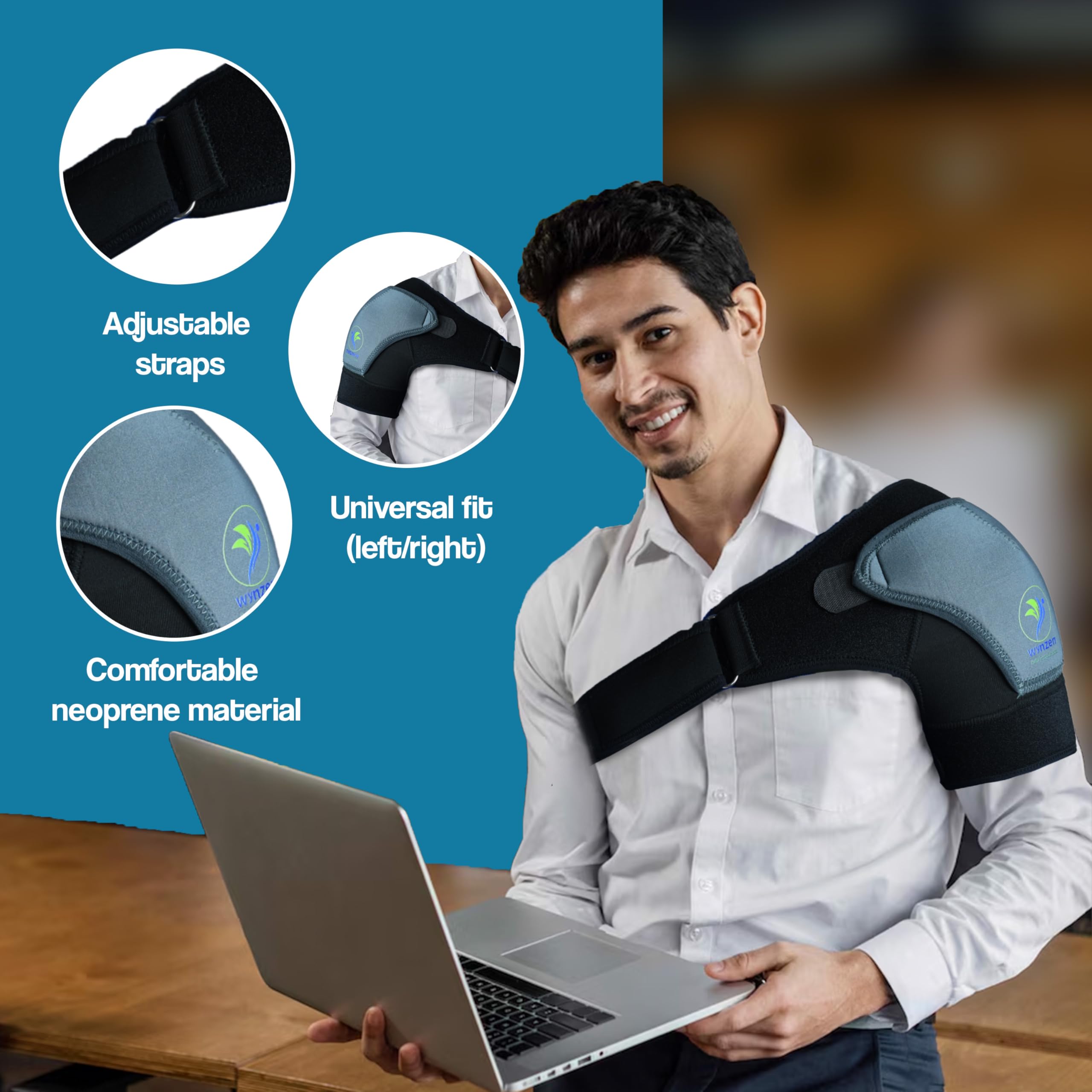 Wynzen Shoulder Support Belt for Men and Women | Shoulder Pain Relief Products | Adjustable Shoulder Belt for Men | Comfortable Shoulder Support for Women - Image 7 thumbnail