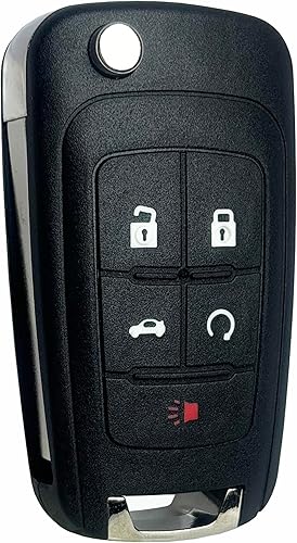 vurbemes Funda plegable de repuesto para llavero Chevy Malibu Cruze Camaro Volt Equinox Sonic sin llave (5 botones) vurbemes Funda plegable de repuesto para llavero Chevy Malibu Cruze Camaro Volt Equinox Sonic sin llave (5 botones)