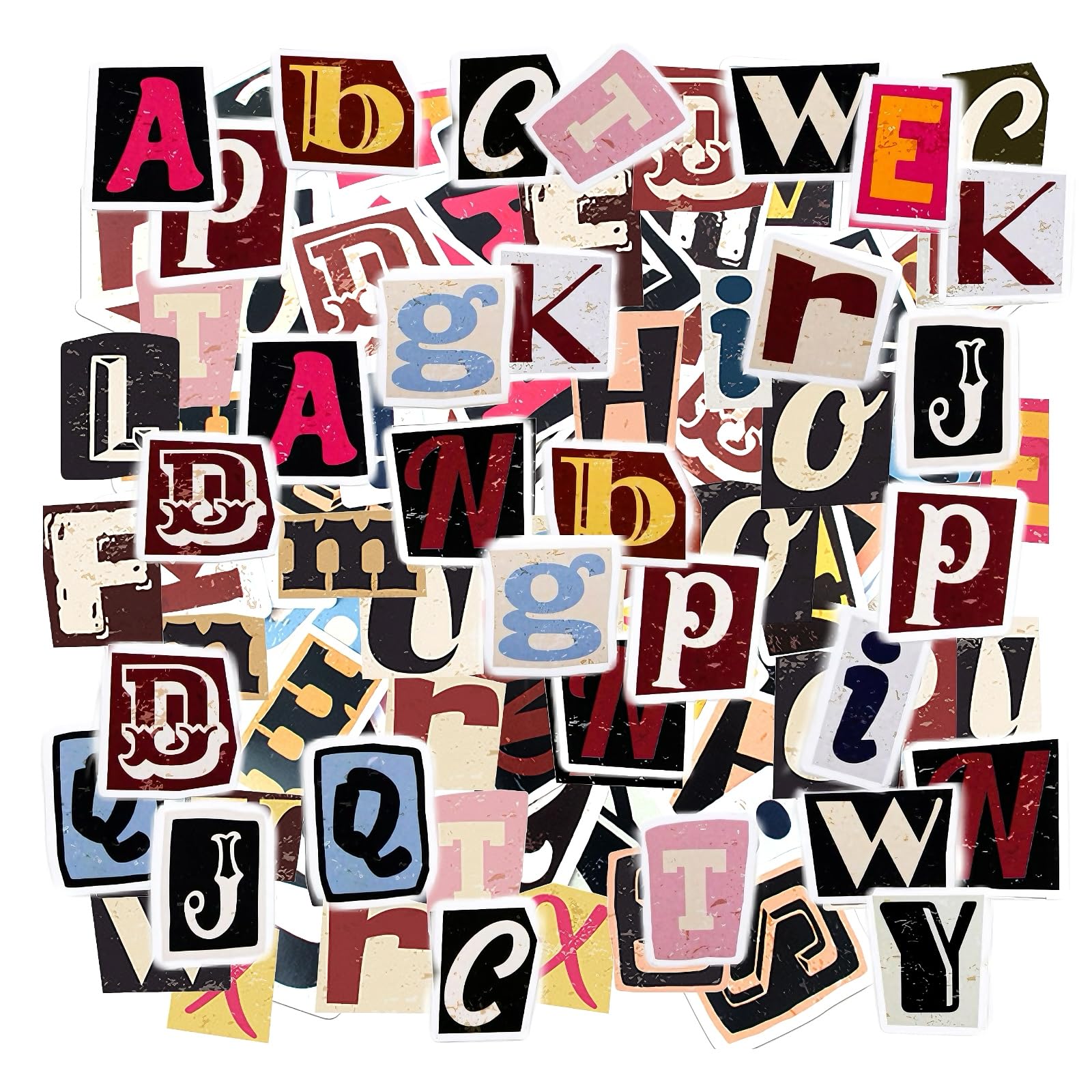 Calcomanías de letras vintage de vinilo autoadhesivo para scrapbooking y manualidades