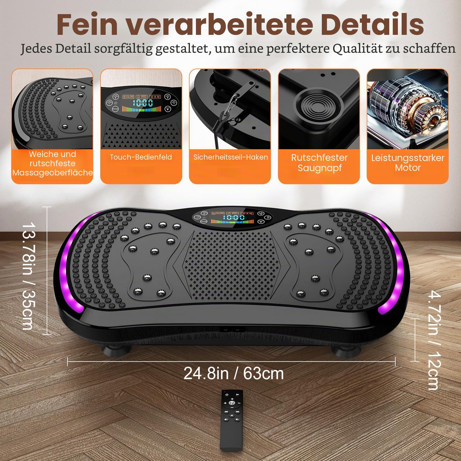 IERAKOR Vibrationsplatte mit Bluetooth und 9 Programmen