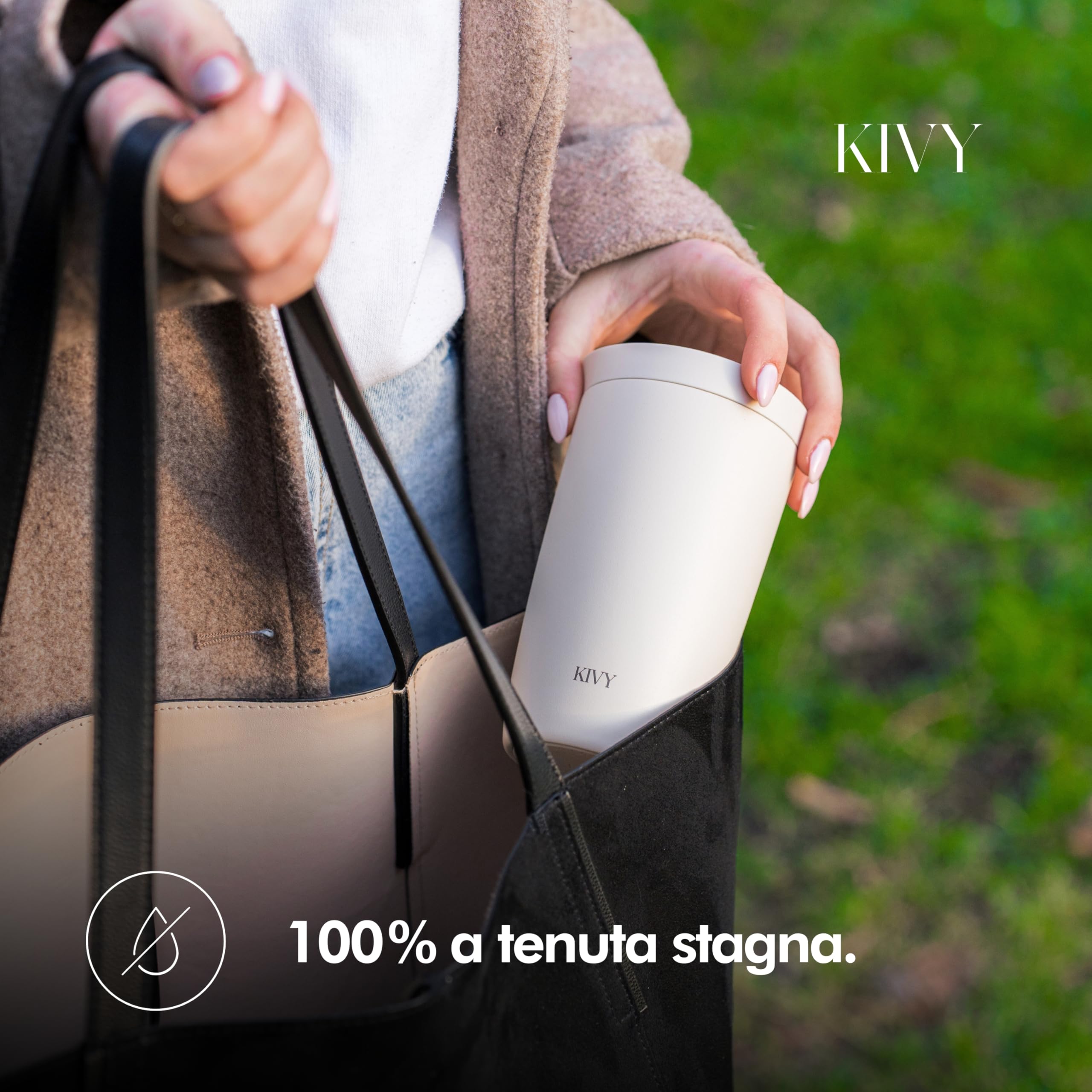 KIVY Tazza Termica 350ml [BICCHIERE CAFFÈ DA ASPORTO] - Thermos in Acciaio Inox Per Caffè o Tè - Bicchiere Termico Da Viaggio - Bicchiere da Caffè Lavabile in Lavastoviglie e Antigoccia - Verde