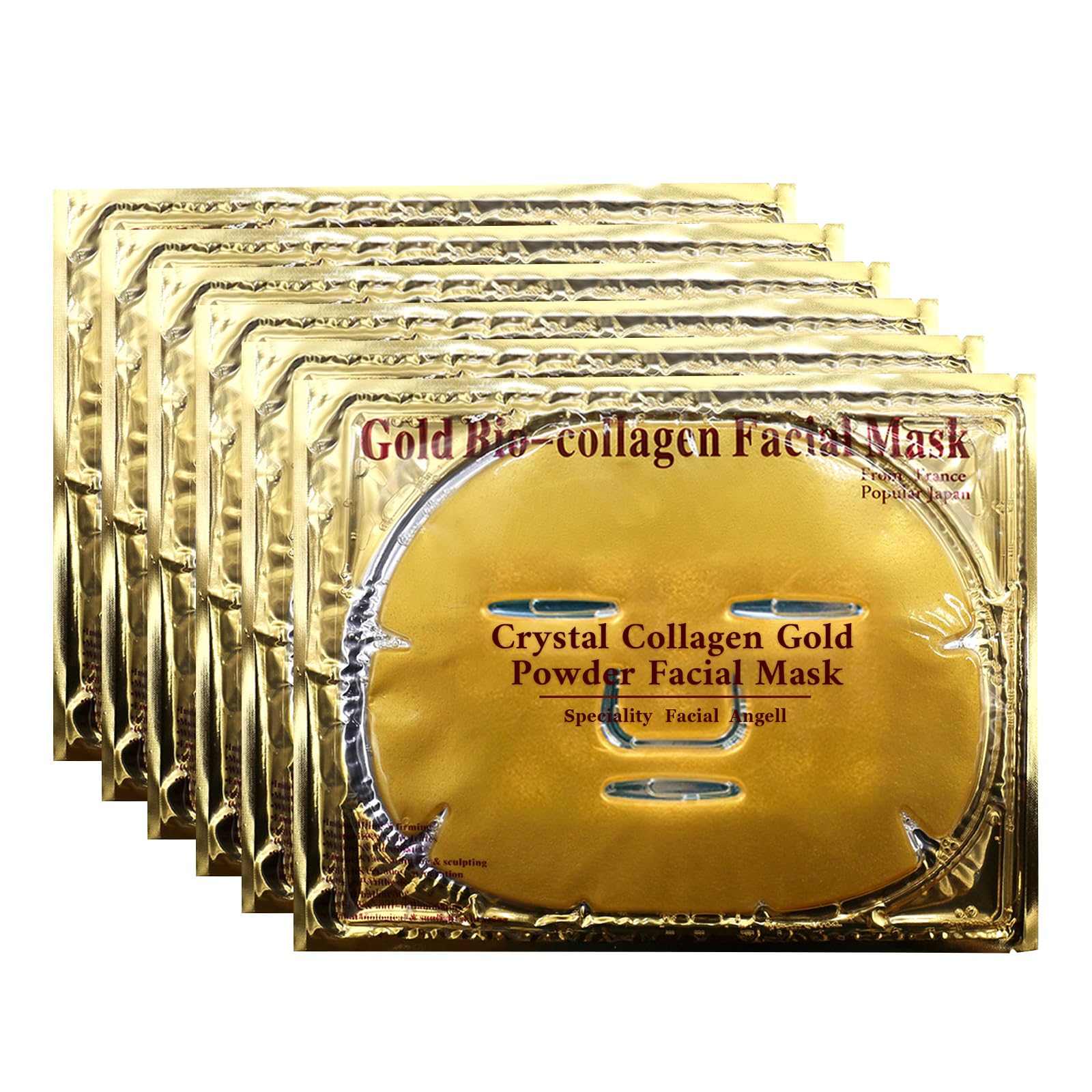 Adofect 15 Pack 24K Gold Crystal Collagen Facial Masks, Face Masks Skincare for Women | Anti-Aging | Reduces Puffiness | Moisturizes | Hydrates | Collagen Mask Set | Suitable for All Skin Types