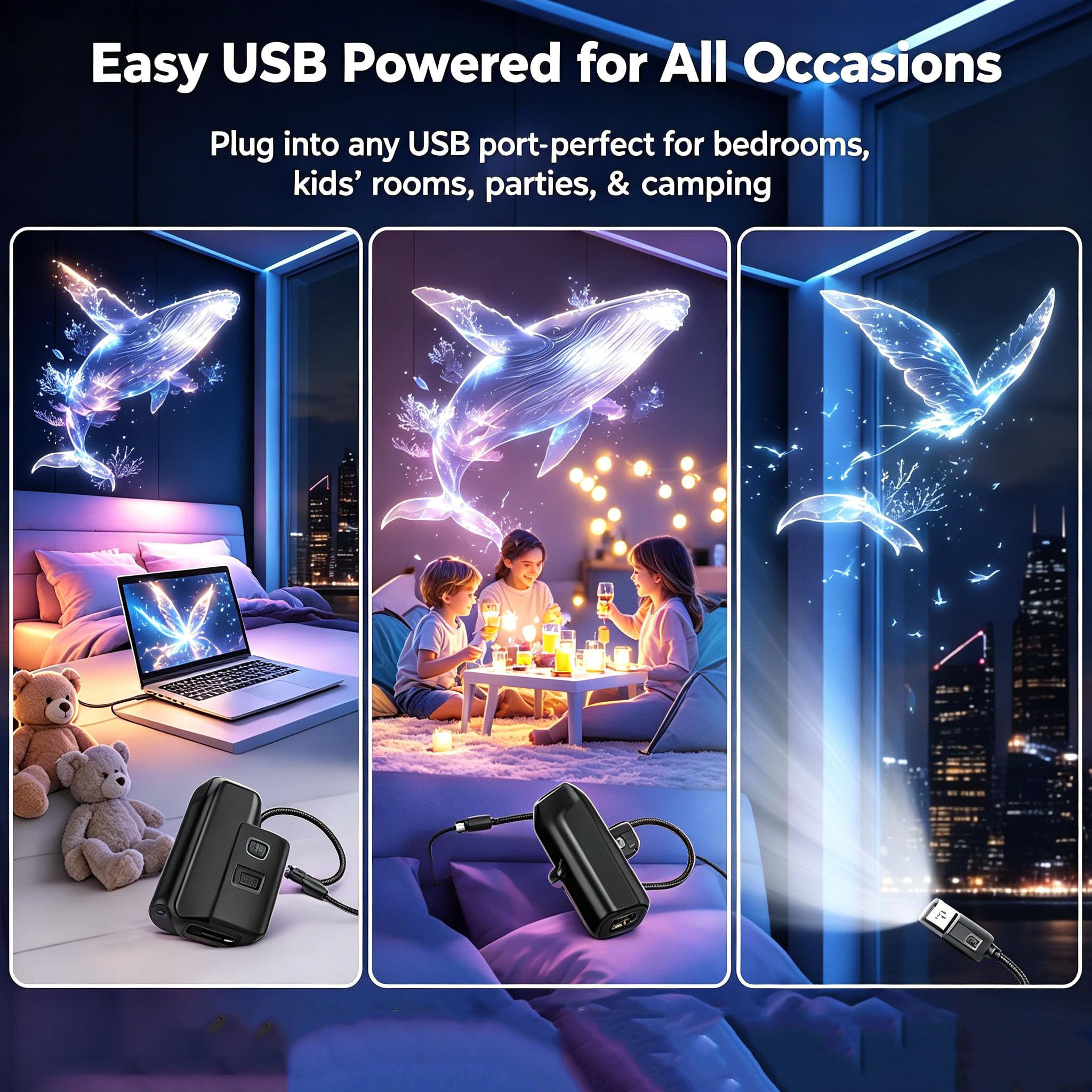Lampa gwiaździsta do sypialni, projektor LED z 6 wymiennymi dyskami foliowymi, zasilana przez USB, romantyczna lampa galaktyka do sypialni, sufitu, dekoracja ścienna, prezent urodzinowy