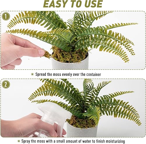 Miniatura 5 de eBoot Musgo de hoja falsa de 42.33 onzas para plantas en maceta, musgo sintético de gran capacidad para terrario, musgo natural artificial