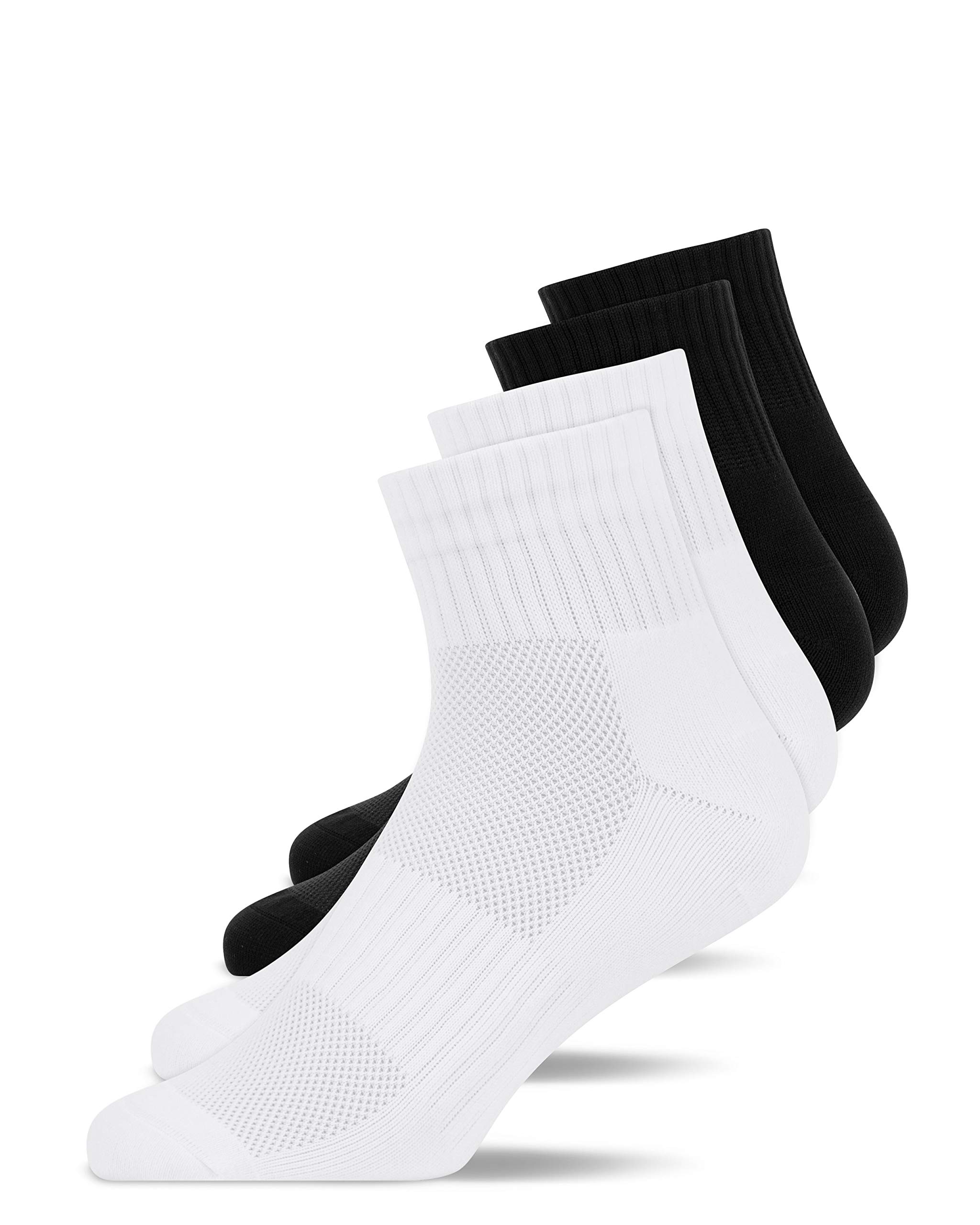 Snocks 4 Paia di Calzini Running Corti per Uomo e Donna in Cotone Organico - Calze Sportive Unisex Taglia 35-50 Calzini Palestra Donna Uomo Antivesciche e Antiscivolo per Padel, Crossfit, Basket