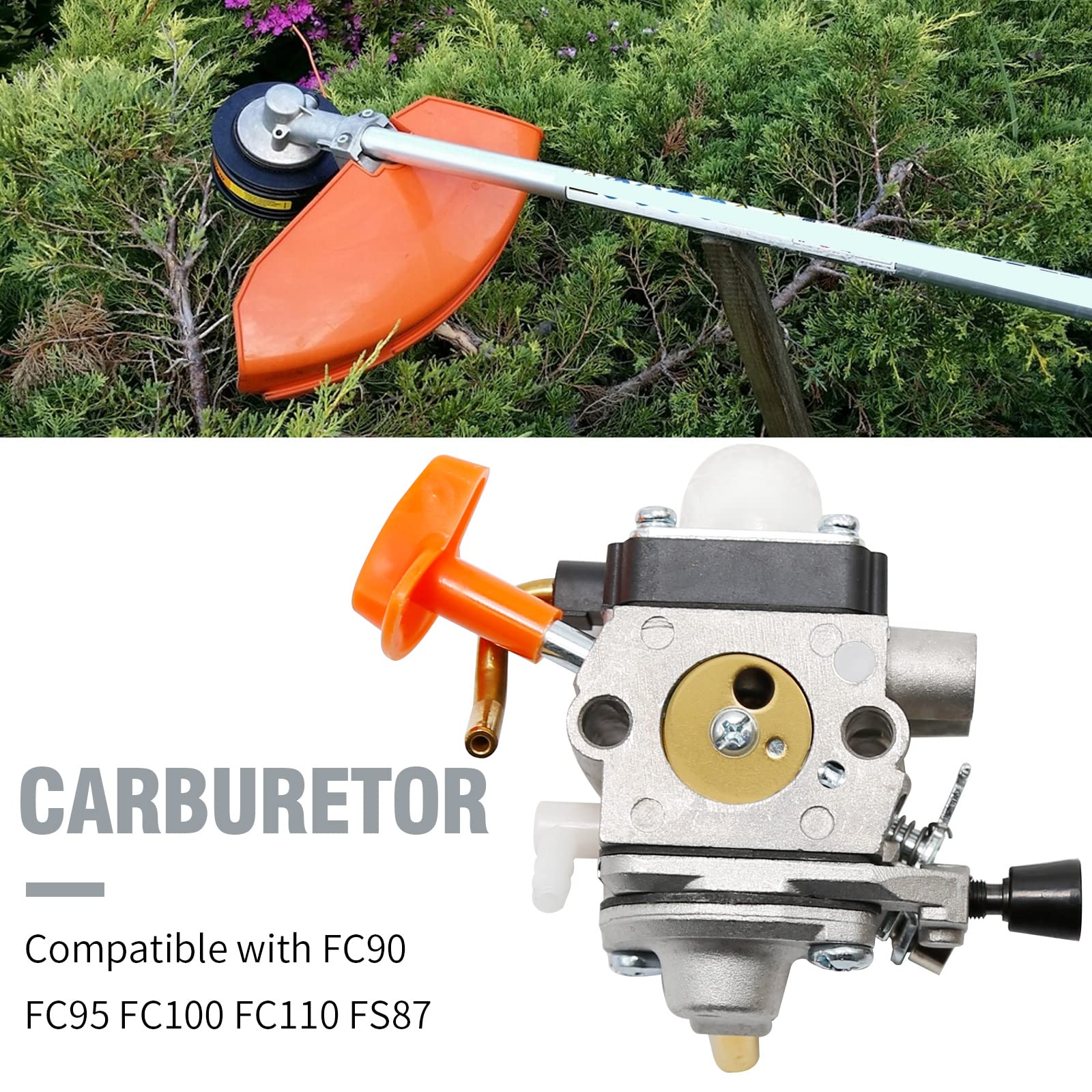 Hoypeyfiy C1Q-S174 FS90R Carburetor Kit Replacement for Sthil FS87 FS90 FS100 FS110 HL100 HL90 FS130 HL95 HT100 HT101 KM90 KM100 KM110 KM130R FC90 FC95 FC100 FC110 HL90 SP90 Carb Trimmer - Image 4