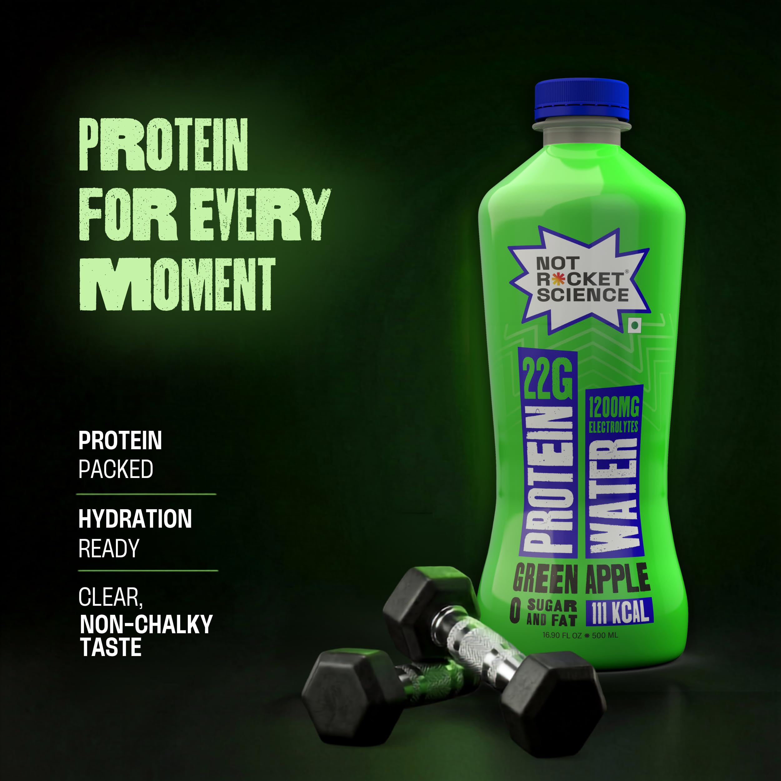 Not Rocket Science Protein Water – Green Apple | 22g Clear Whey Protein Isolate | 1200mg Electrolytes | 5g BCAAs | Zero Sugar | High Protein Drink | 500ml Pack of 6 — Amazon image 5
