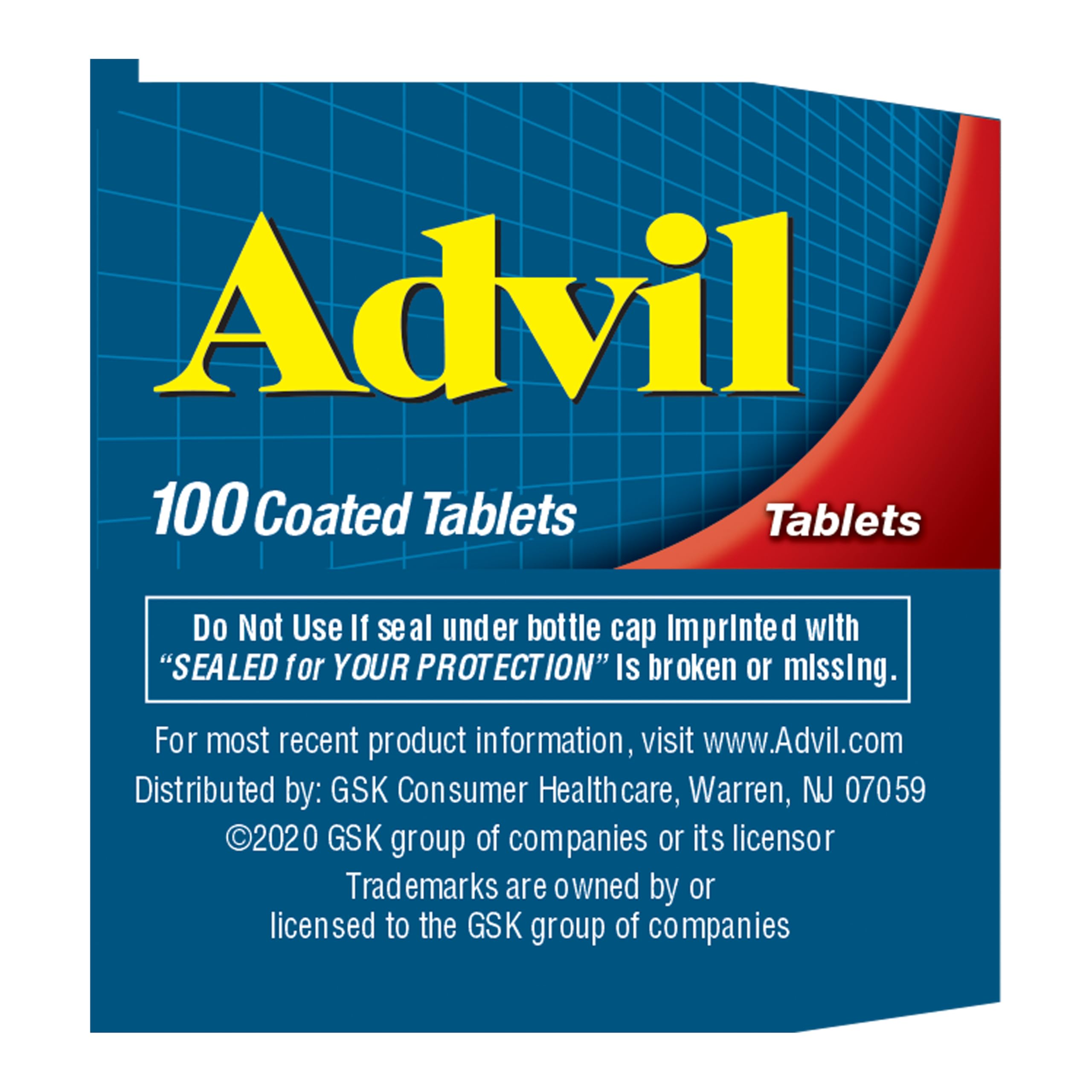 Advil Pain Reliever and Fever Reducer, Pain Relief Medicine with Ibuprofen 200mg for Headache, Backache, Menstrual Pain and Joint Pain Relief - 100 Coated Tablets — Amazon image 16