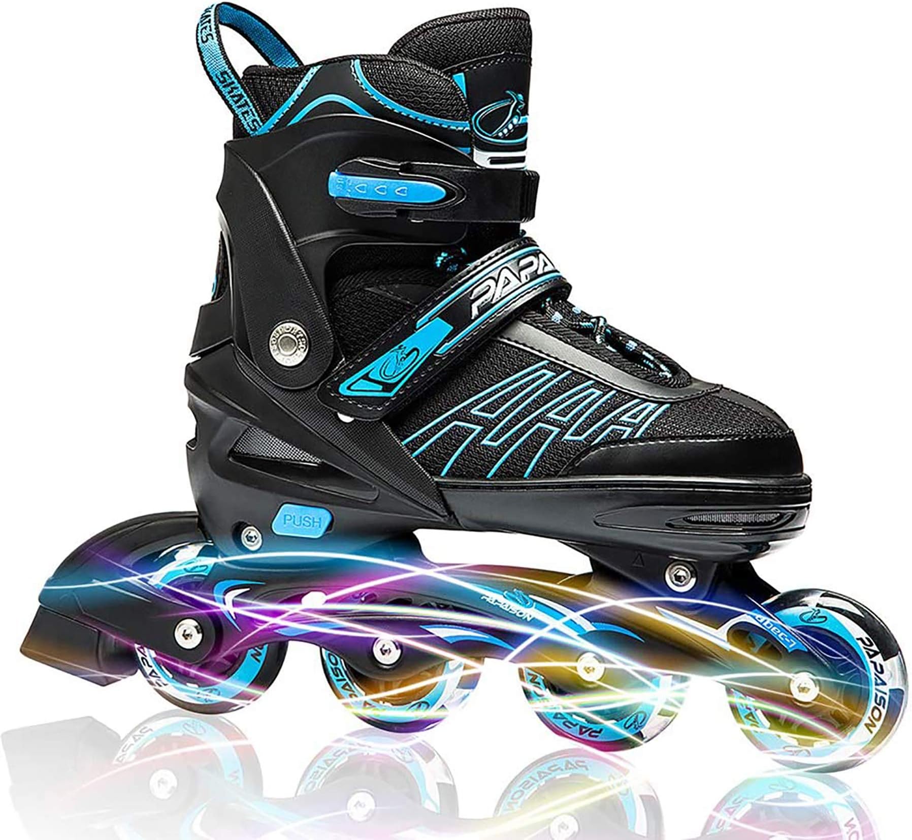 Adjustable Inline Skates for Kids and Adults with Light up Wheels Beginner Skates Fun Illuminating Roller Skates for Kids Boys and Ladies