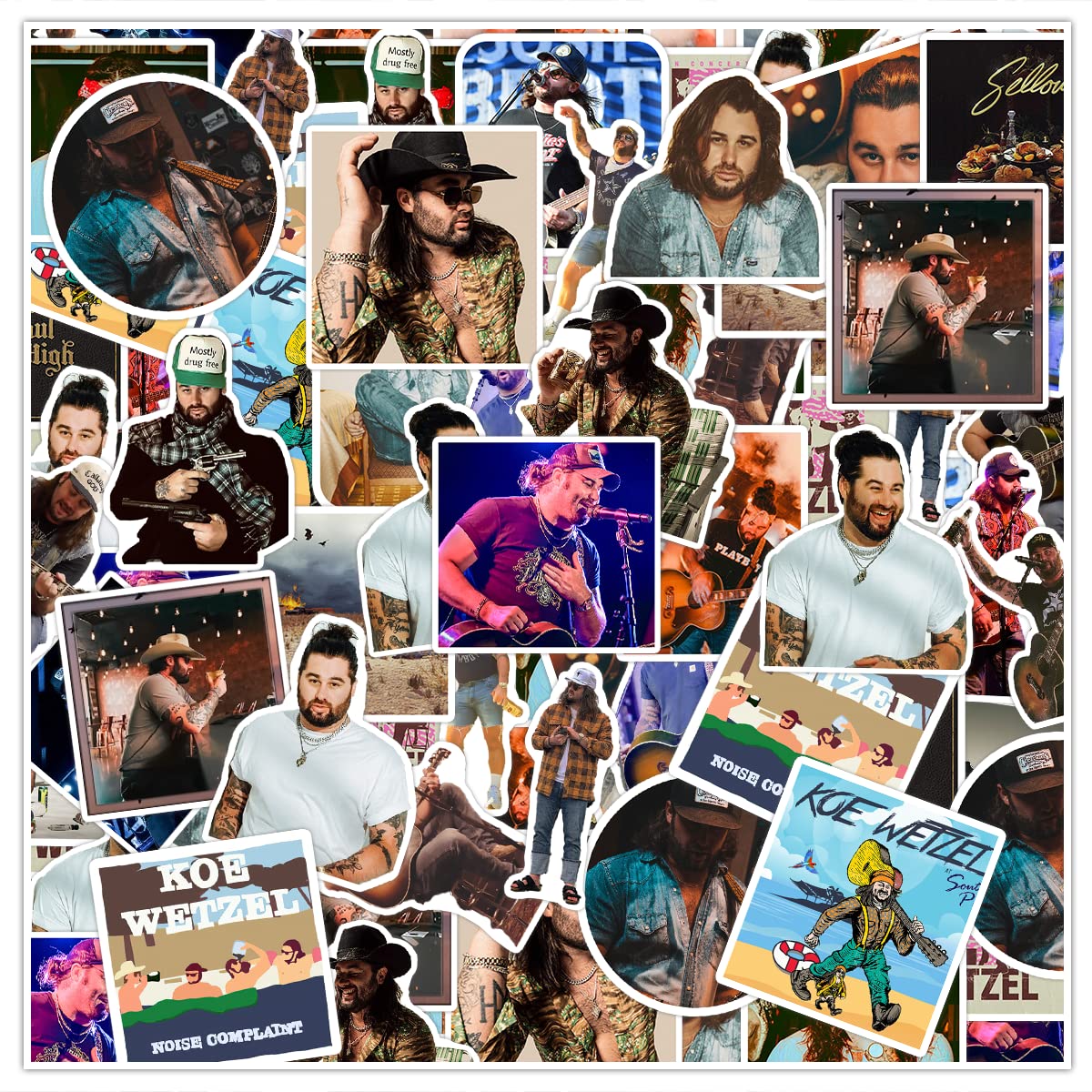 Stickers Pack 30 Pcs Decals Aesthetic Ko-e Removable Wet-zels Waterproof Singer Label Vinyl Bike Funny Water Bottle Book Luggage Phone Gift for Kids Friends Boy Girl Family