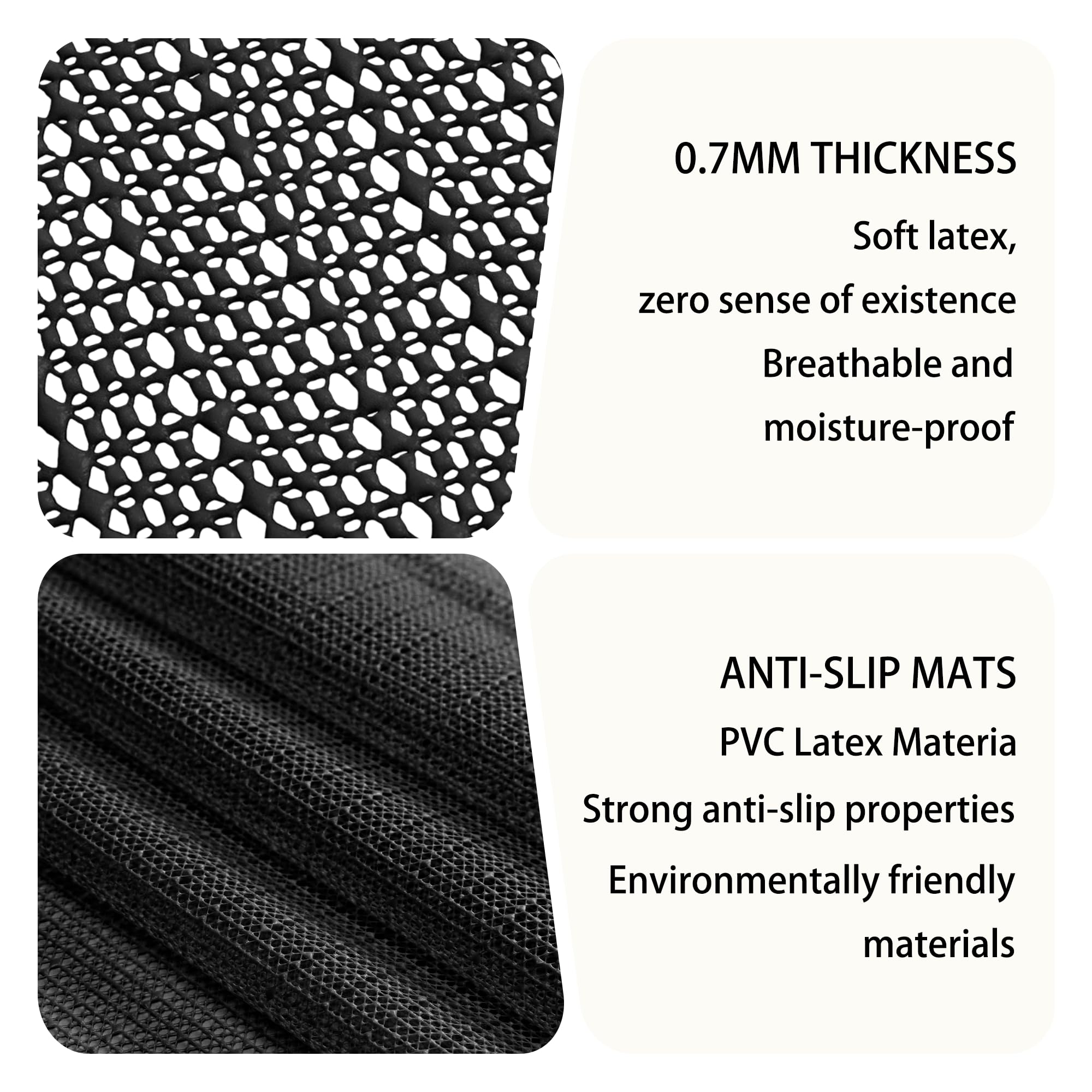 Tappetino Antiscivolo 170 x 200 cm Antiscivolo e Tagliabile Fondo Aderisce Senza Colla per Cassetti in Moquette Sottotappeto, Nero