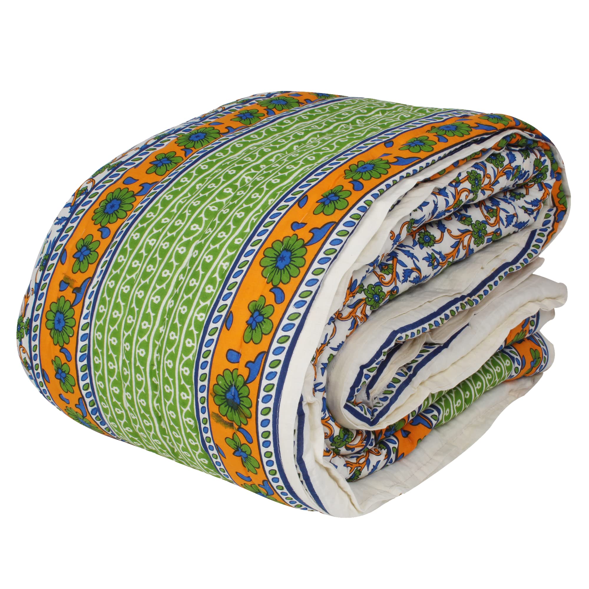 Rajasthani Quilt rajai Winter Quilt Best Thermal Warm| 300TC Double Bed Jaipuri Razai Organic Pure Cotton Jaipuri rajai Ac Quilt for All Season Soft Lightweight Rajasthani 85 x 100 inch