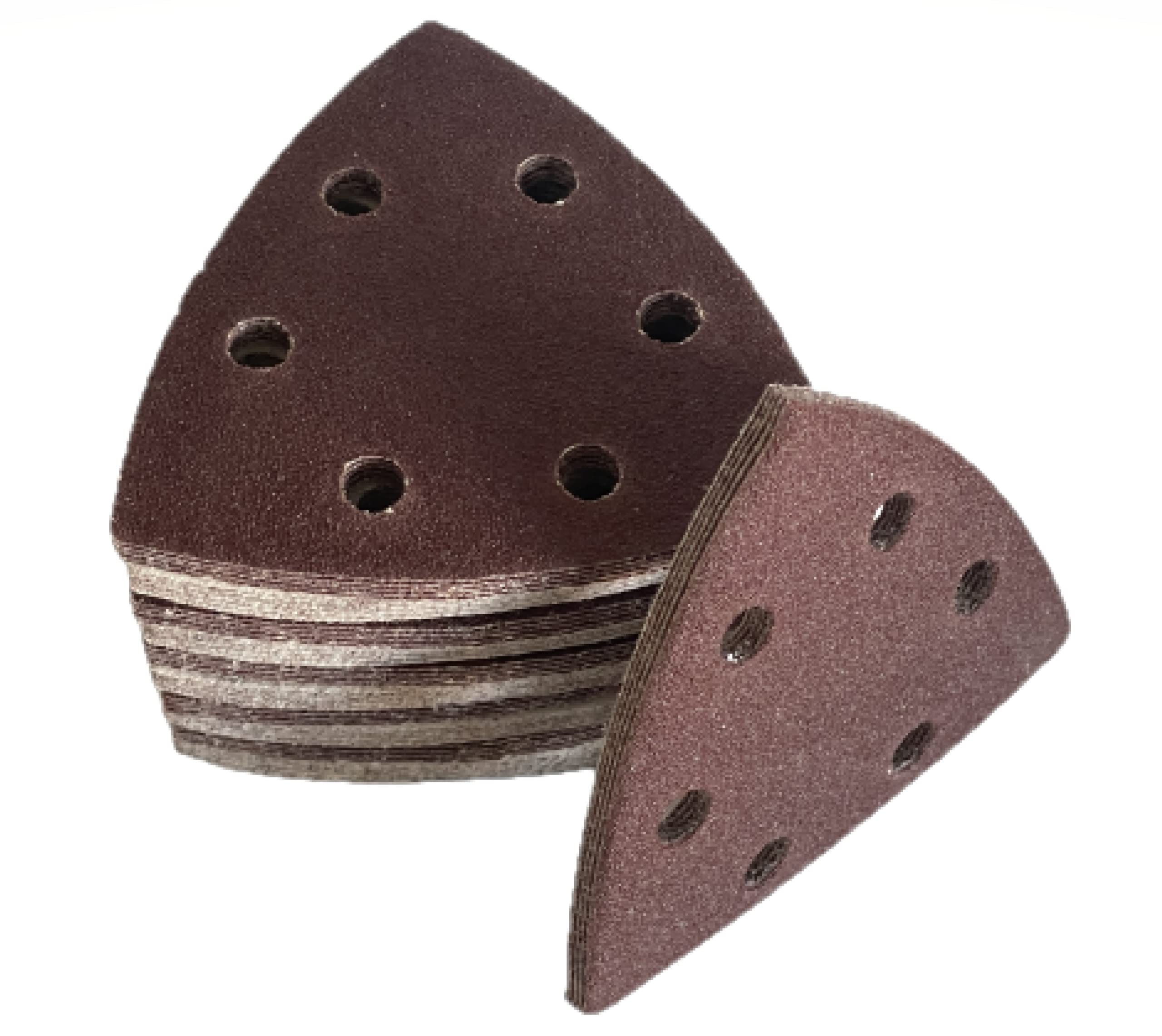 PMIQSA Lot De 100 Feuilles Triangles Abrasifs Delta 93 X 135 Mm Delta Papier De Verre Ponceuse Triangulaire Assortie 40 80 120 240 400 Grain Papier Abrasif Ponceuse Pour Bois