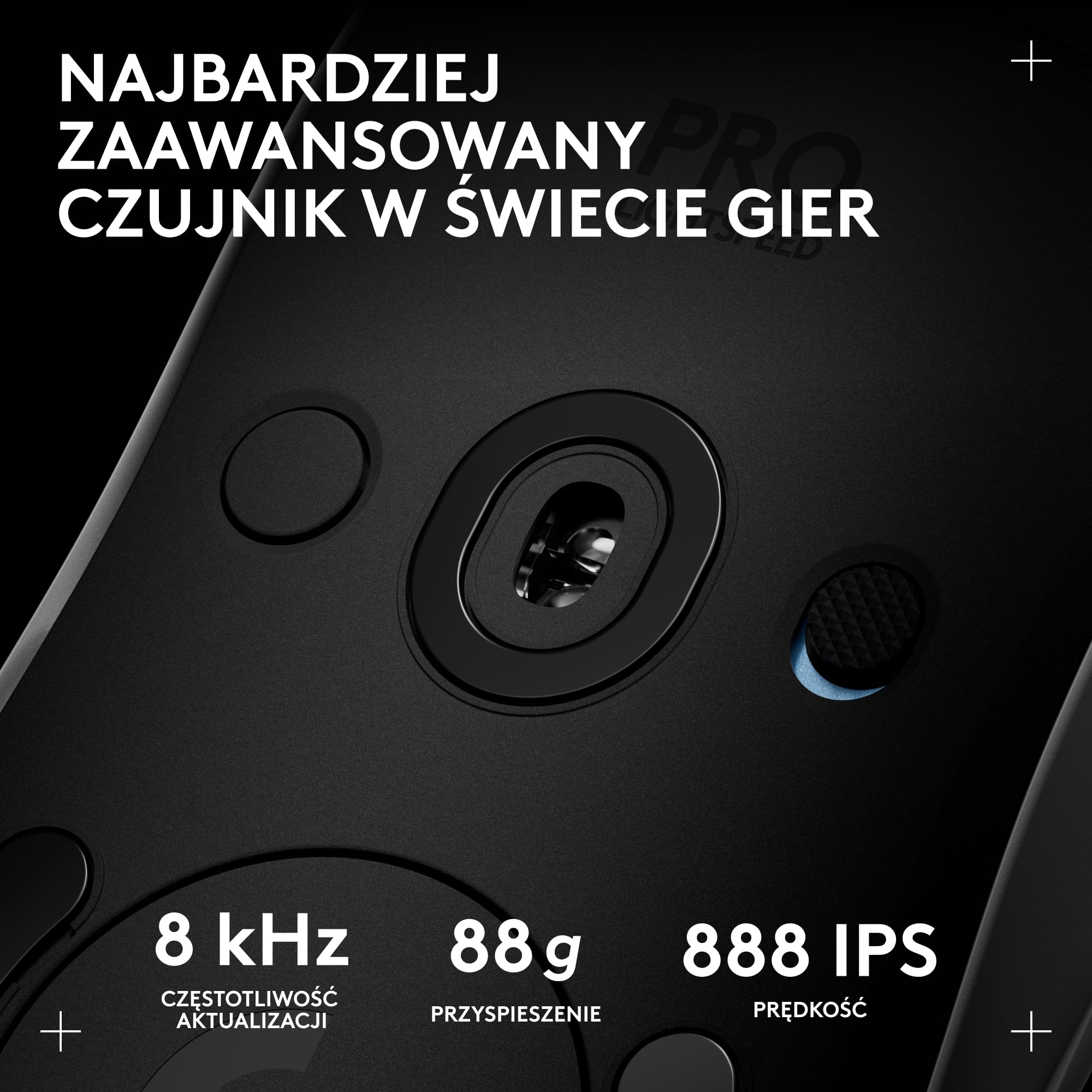 Bezprzewodowa mysz do gier PRO 2 LIGHTSPEED, do 4 konfigurowalnych i przełączanych magnetycznych przycisków bocznych, ładowanie przez USB-C, czujnik 32k DPI do komputerów PC/Mac