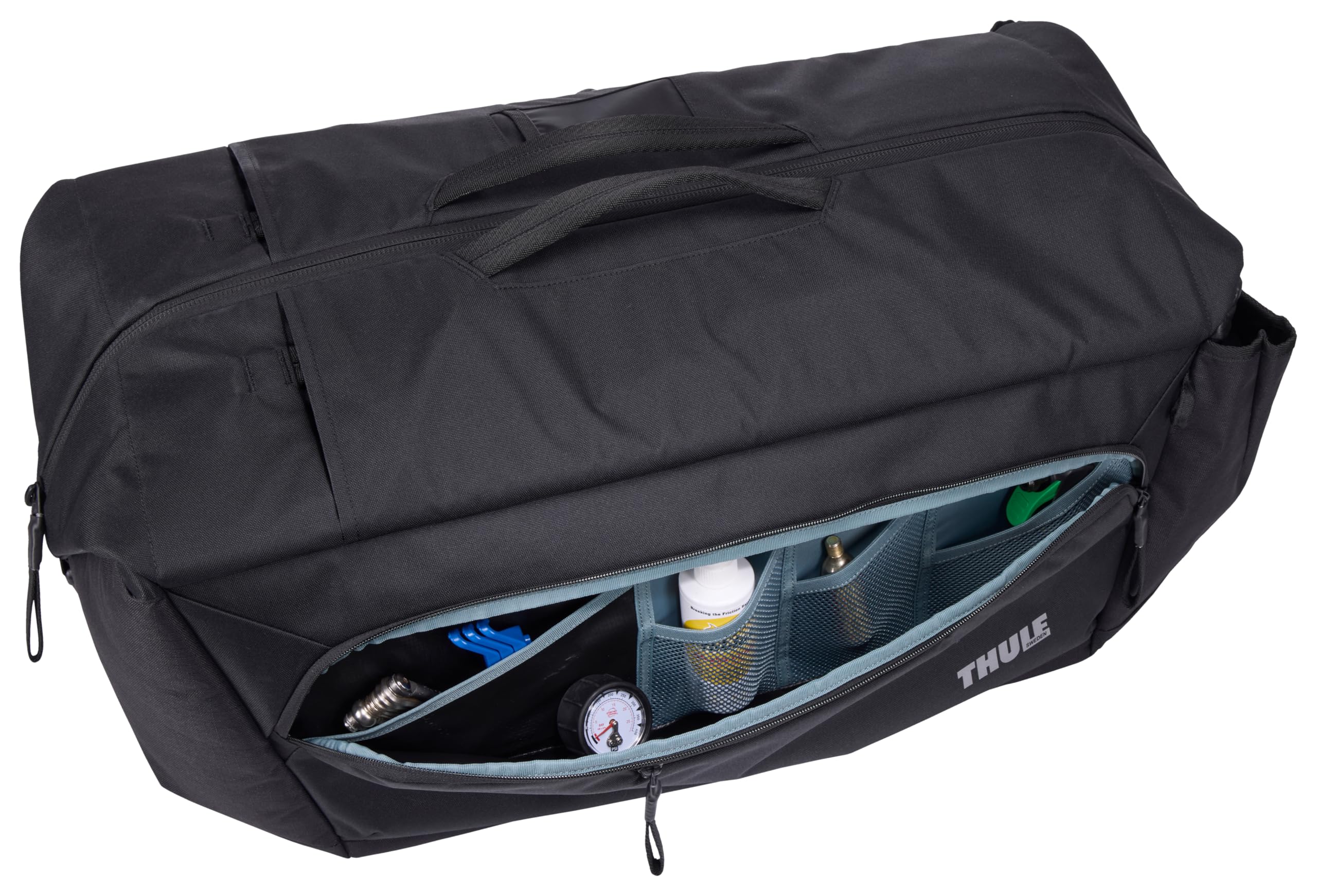 Thule RoundTrip MTB Duffel 70L, se Adapta a Equipo de Descenso y más, Paneles divisores Ajustables, organización de artículos pequeños, Correas de Mochila integradas