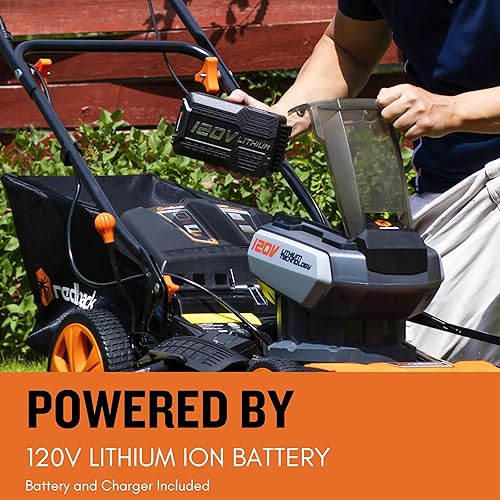 Miniatura 5 de Cortacésped eléctrico Redback de 120 V con mango ajustable, ancho de corte de 21 pulgadas, equipo de cuidado del césped para jardinería y jardinería