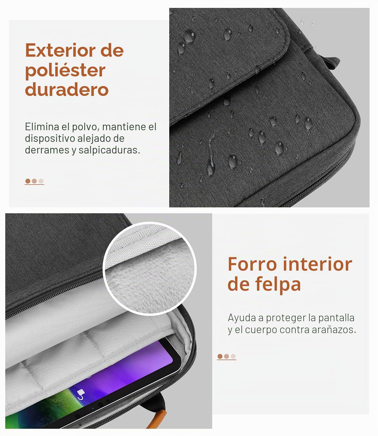 MoKo 9-11 Pulgadas Funda de Transporte con Correa para el Hombro para iPad Air M3, iPad A16 2025, Pro 11 Pulgadas, iPad 10/9/8/7th Gen, Tab S8/S9 11", Negro + Gris