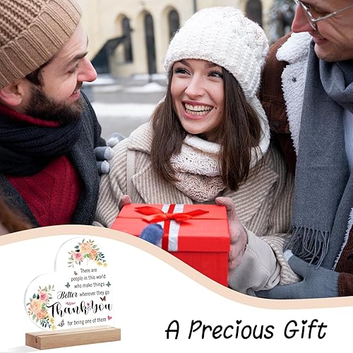 Miniatura 6 de Azbuk Inspirational Gift Thank You Gifts Appreciation Gifts for Women Men Farewell Going Away Retirement Heart Shape Acrylic Gift