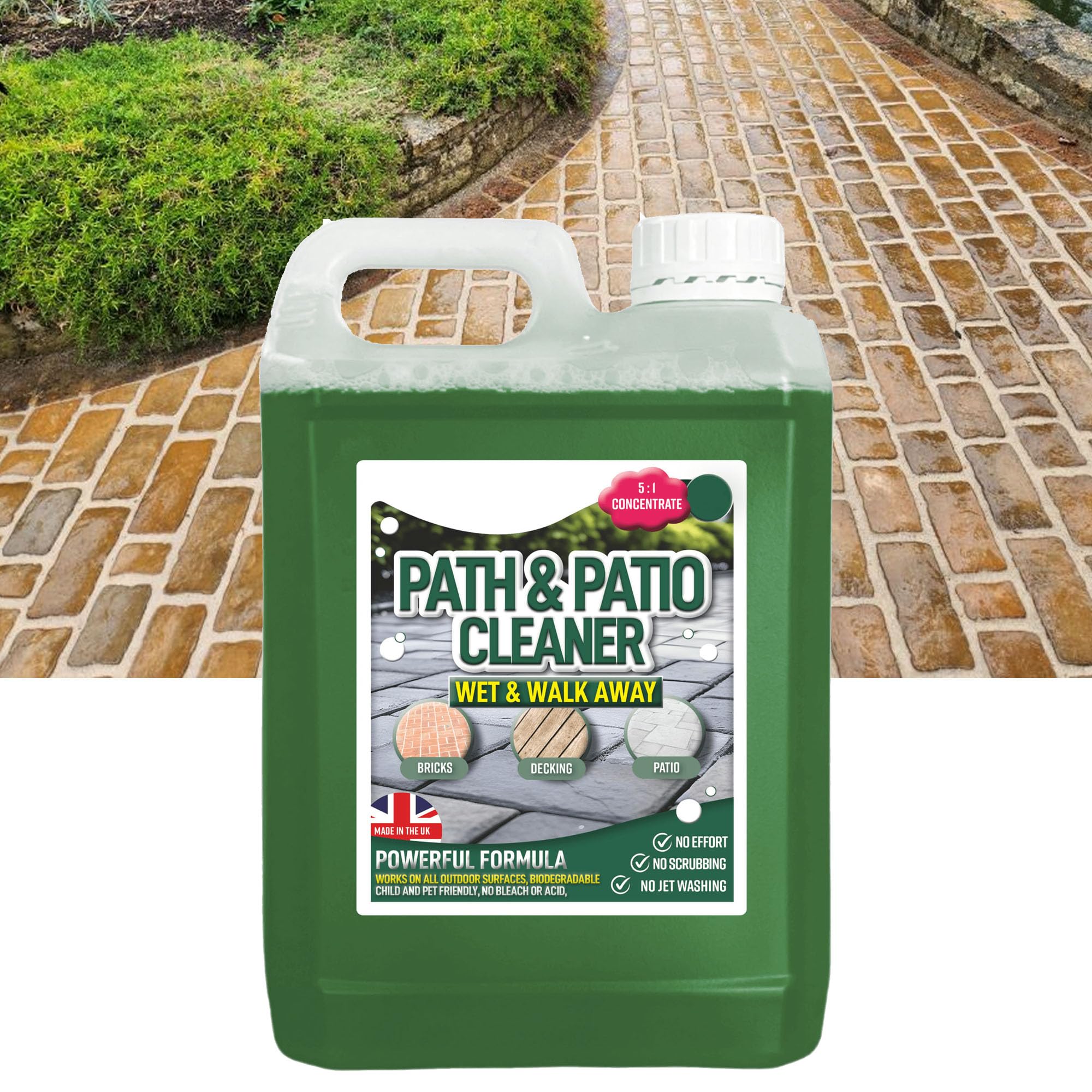 2.5 Litre Path & Patio Cleaner Fluid Staining Remover Cleaning Solution