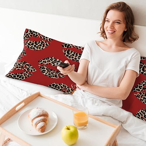 Miniatura 6 de Funda de almohada de cuerpo de guepardo rojo retro de 20 x 54 pulgadas, decoración de habitación con estampado de leopardo, decoración de Martini