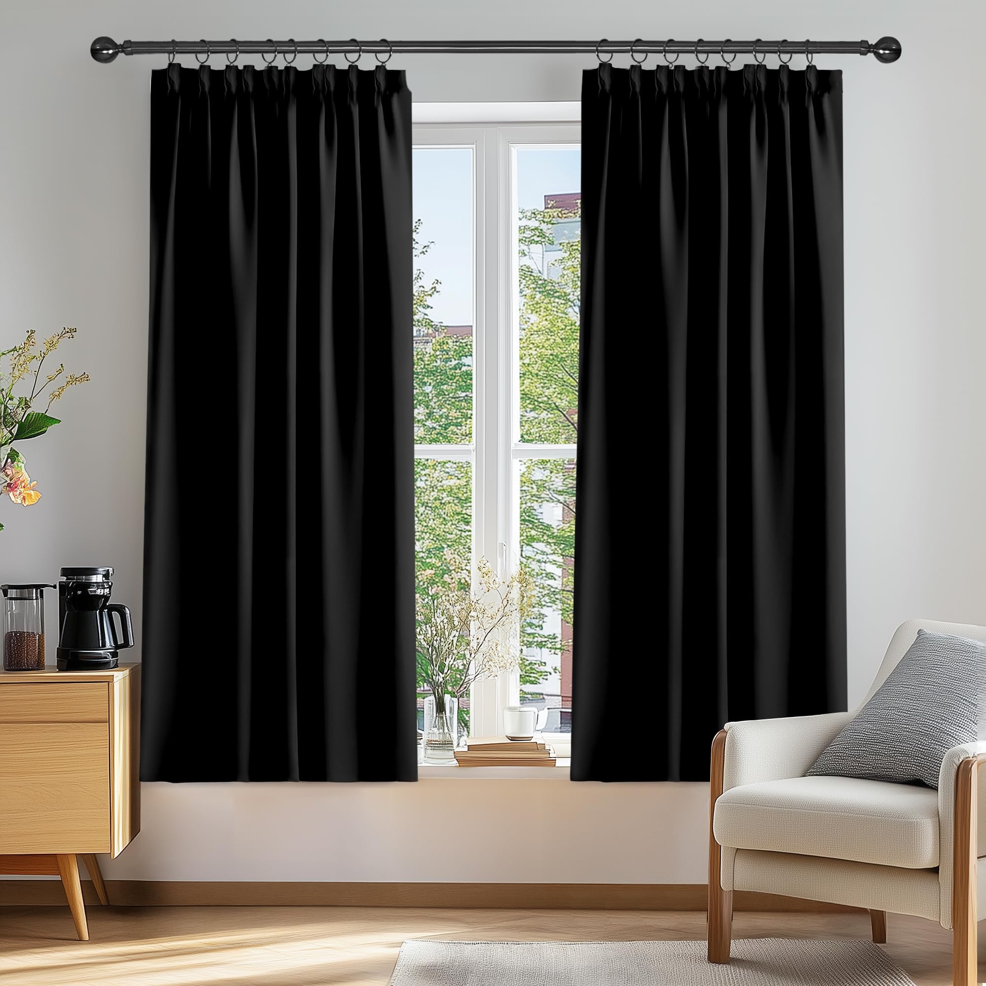 Deconovo Gordijnen Verduisterend met Oogjes, Ondoorzichtige Kerst Gordijnen voor Slaapkamer, Woonkamer, 140x200 cm (B x H), 2 stuks, Donkerlentegroen Deconovo Gordijnen Verduisterend met Oogjes, Ondoorzichtige Kerst Gordijnen voor Slaapkamer, Woonkamer, 140x200 cm (B x H), 2 stuks, Donkerlentegroen