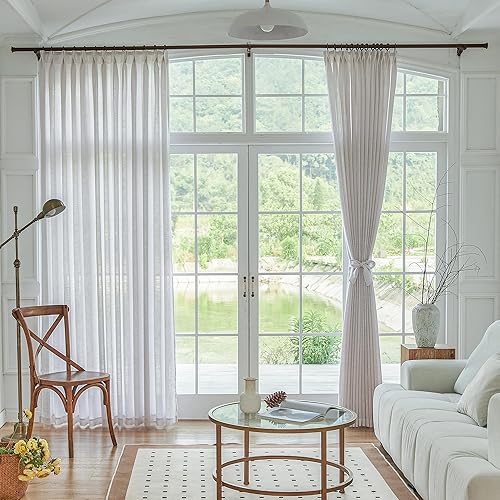 Miniatura 8 de HUTO Cortinas plisadas extra anchas filtrantes de luz de 84 pulgadas de largo, cortinas plisadas extra anchas para ventana de puerta de patio, sala