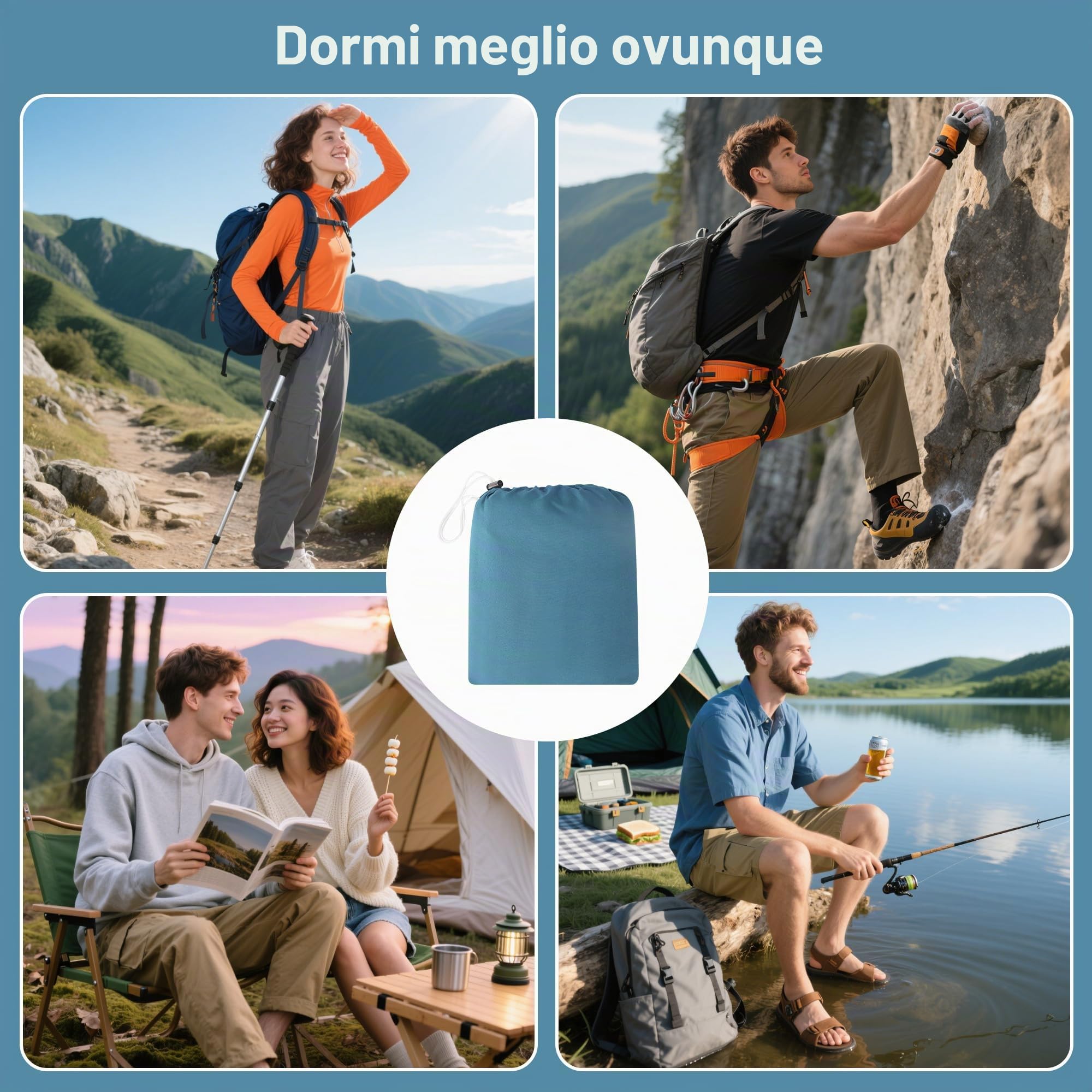 Sacco Lenzuolo 2 in 1, 220 x 95 cm, utilizzabile come Sacco Lenzuolo Da Viaggio e coperta per dormire, traspirante e morbido, con cerniera su tutta la lunghezza e scomparto per cuscino