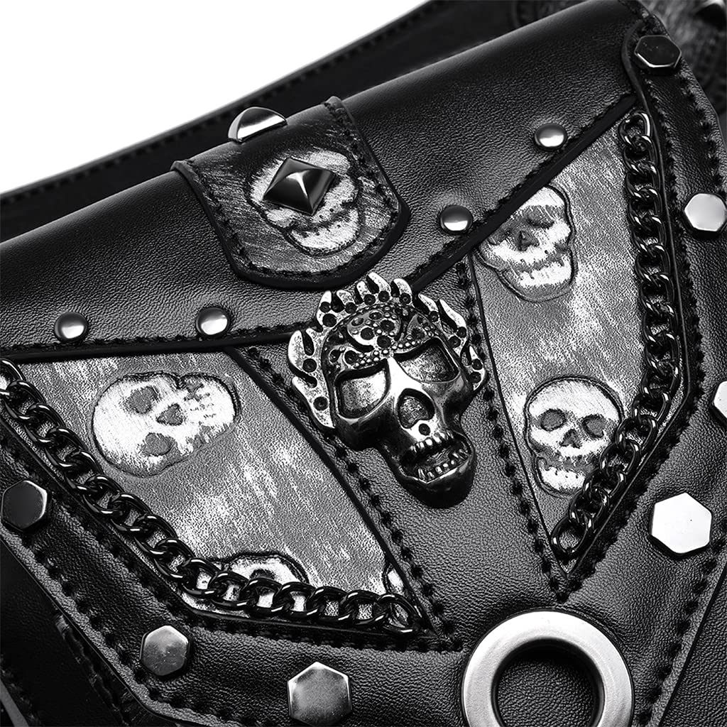 Sac Banane Steampunk Holster de Cuisse Besace Gothique Sacoche Épaule Vintage en Polyester Résistant Adapté pour Femmes Usage Quotidien Cyclisme