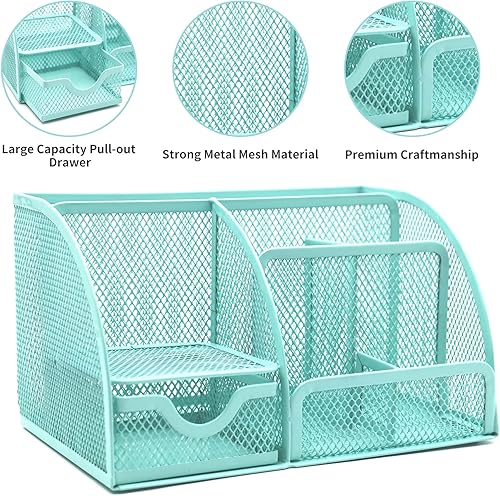 Miniatura 4 de Juego de organizadores y accesorios de escritorio verde 12 en 1, regalos verdes para compañeros de trabajo, suministros de oficina verdes que