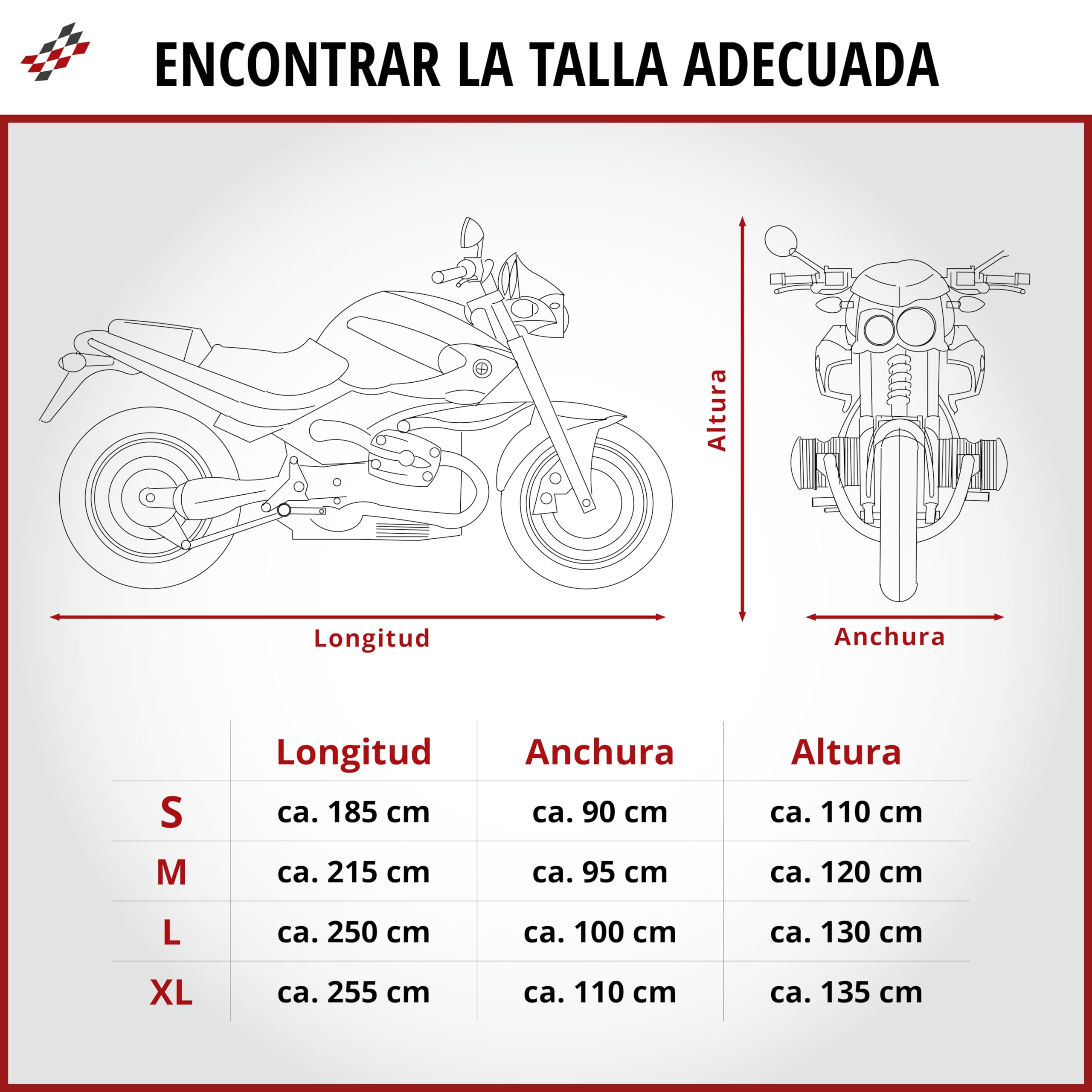 WALSER Lona Moto S de PVC Resistente Lona Impermeable, Premio Muy Bueno* Funda Compatible con Vespa, Cubierta Moto al Aire Libre, Cubierta Motocicleta con Bolsa Gris 185x90x110cm