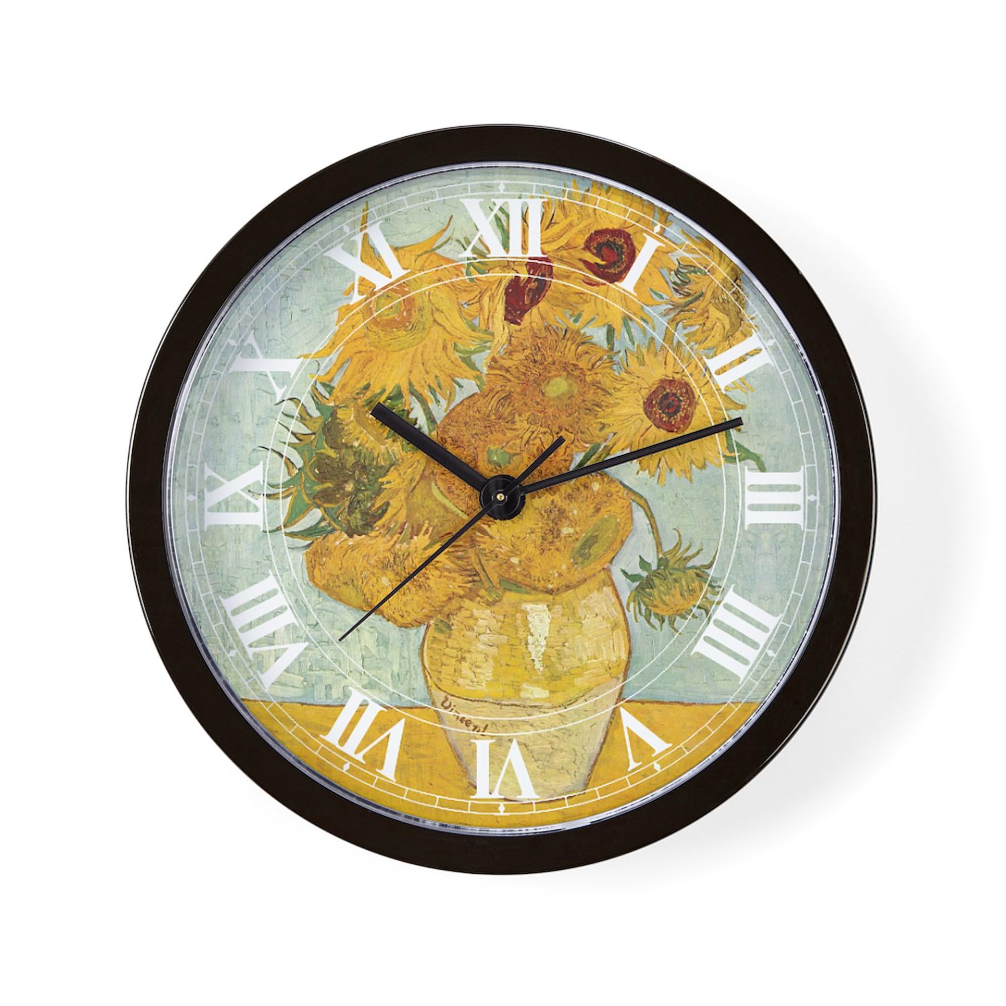 CafePress Van Gogh Sunflowers 10" Wall Clock for Livingroom, Kitchen, or Office