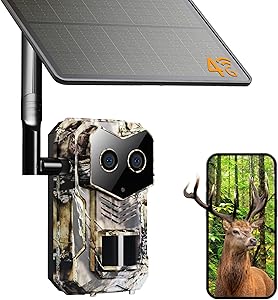2025 Upgraded 4G Cellular Trail Camera with GPS,Dual Lens Game Camera with Night Vision, Trail Camera with Night Vision Motion Activated Waterproof, Wildlife Camera, SolarTrail Cam with Esim Card asin的图片