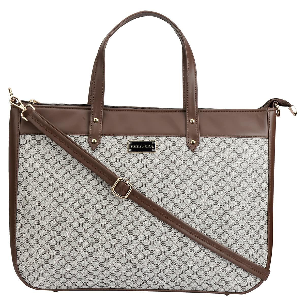 BELLISSA Checkered Professional Laptop Bag | Briefcase for Laptops with Screen Size Up to 15.6 Inch | Shoulder Laptop Messenger Bag For Women | Slim Sleeve Bag (B09YRK3GF7) Amazon Price History, Amazon Price Tracker