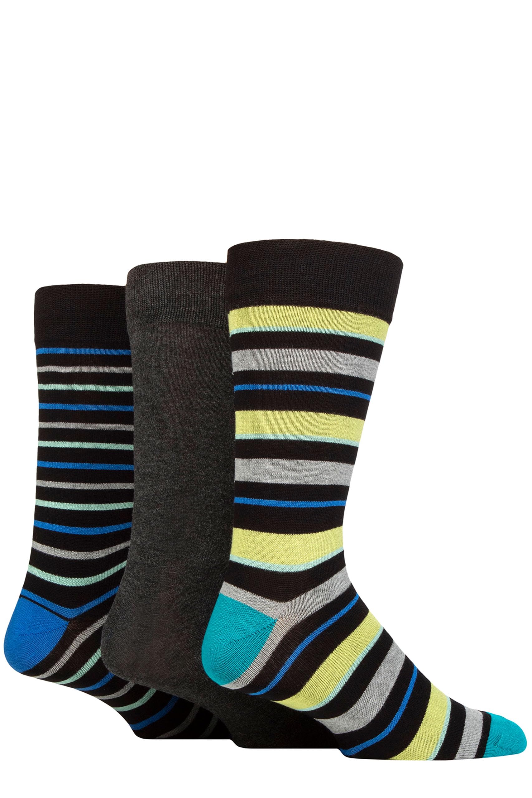 SOCKSHOP Wild Feet Men's Bamboo Socks - 3 Pair Pack - Size 7-11 - Black