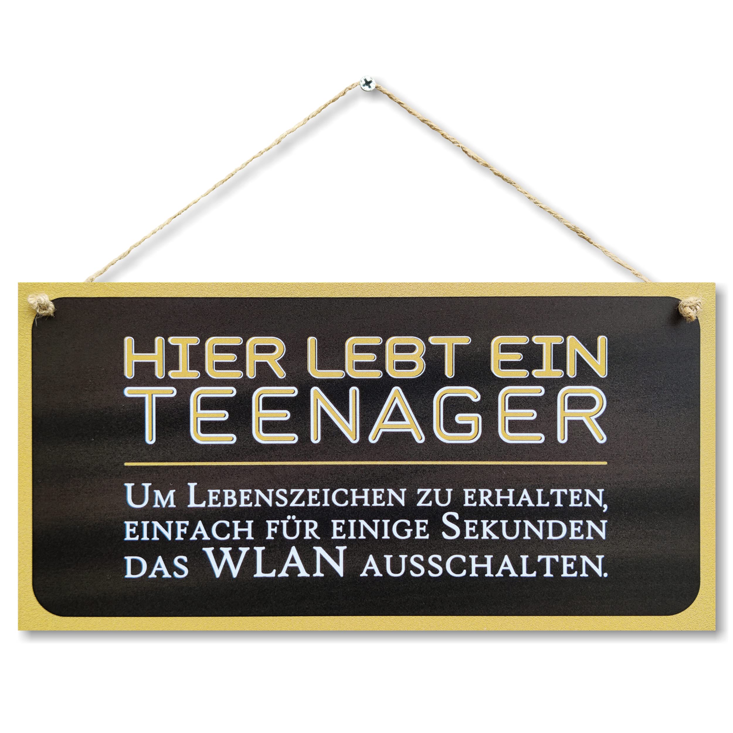 CARISPIBET Hier lebt ein Teenager Wohndeko Schilder dekorati