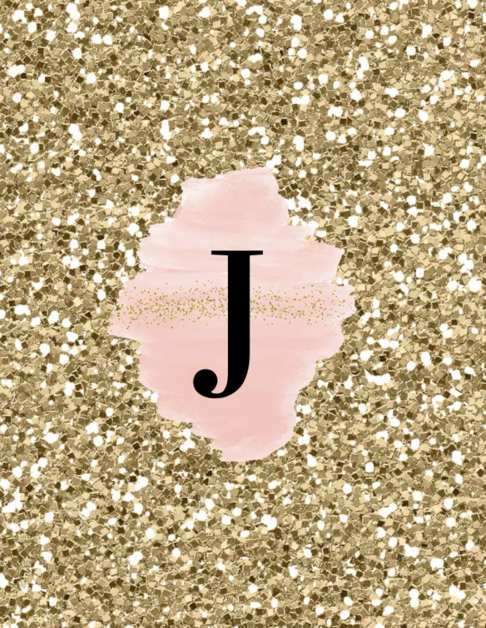 INITIAL "J" GOLD GLITTER GLOSSY LINED NOTEBOOK (8.5 × 11, 200 PAGES)