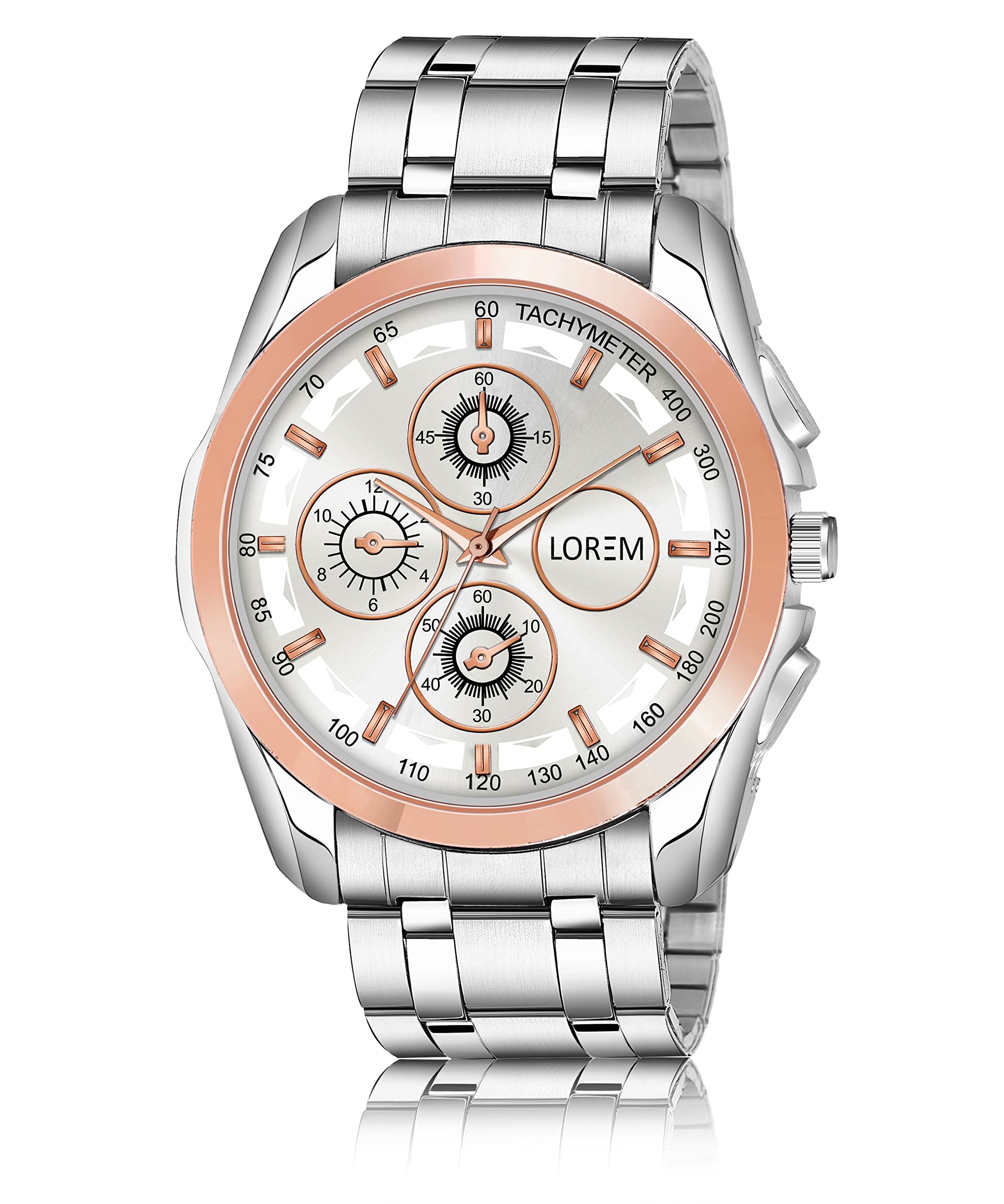 ROYAL ENTERPRISE Silver & Rosegold Dummy Chronograph Metal Analog Watch for Men RYL_ENT_LR115 (B0C1ZWRYMF) Amazon Price History, Amazon Price Tracker