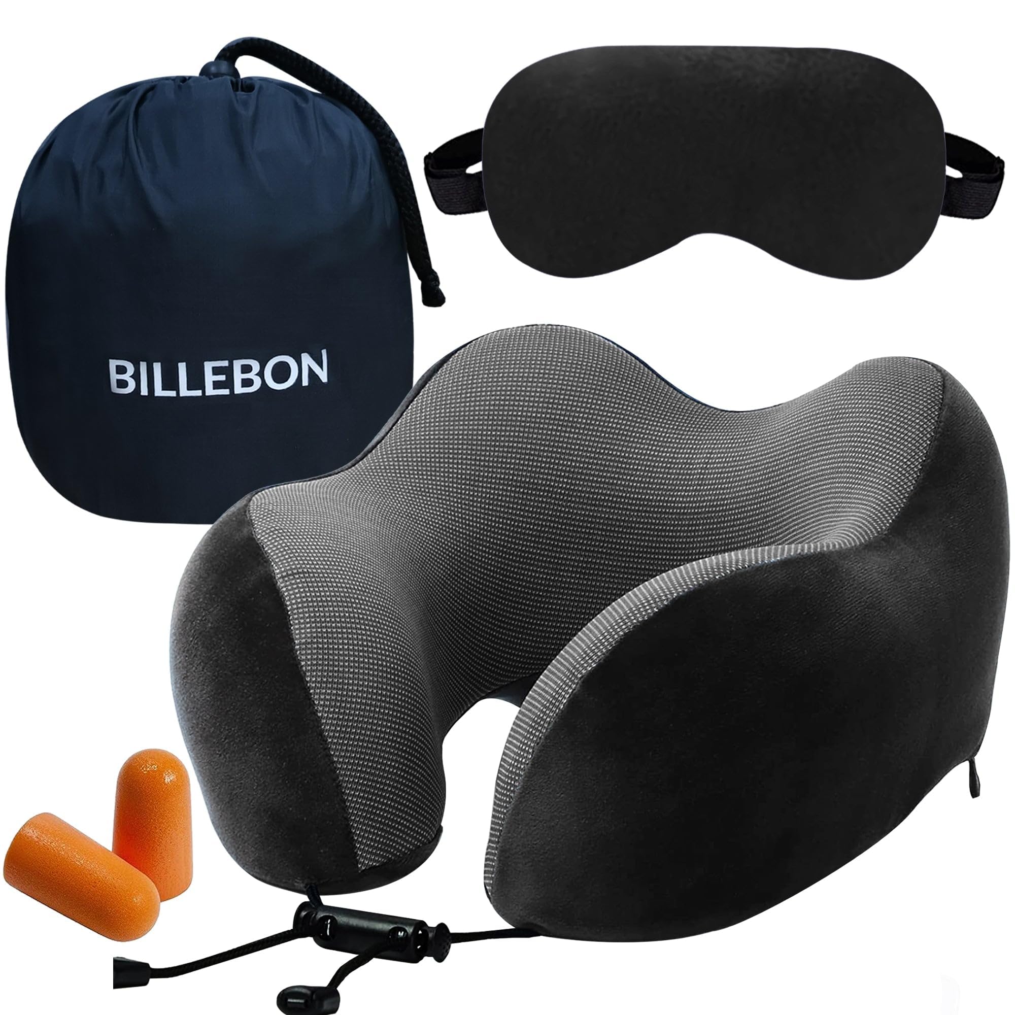 Billebon Extra Soft Memory Foam Luxury Travel Neck Support Rest Pillow with Soft Washable & Removable Cover, Multipurpose Comfortable Travel Pillow for Airplane (B082F9QTTQ) Amazon Price History, Amazon Price Tracker