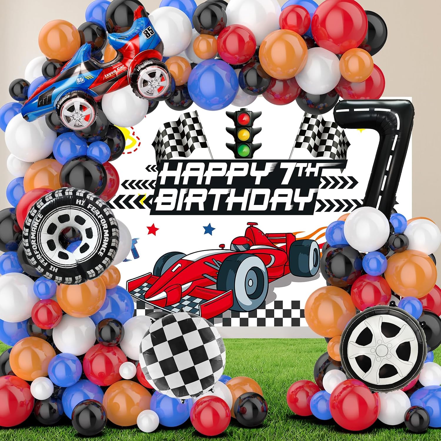 Amazon.com: 100Pcs Racing Car Balloon Garland Kit, Race Car Foil