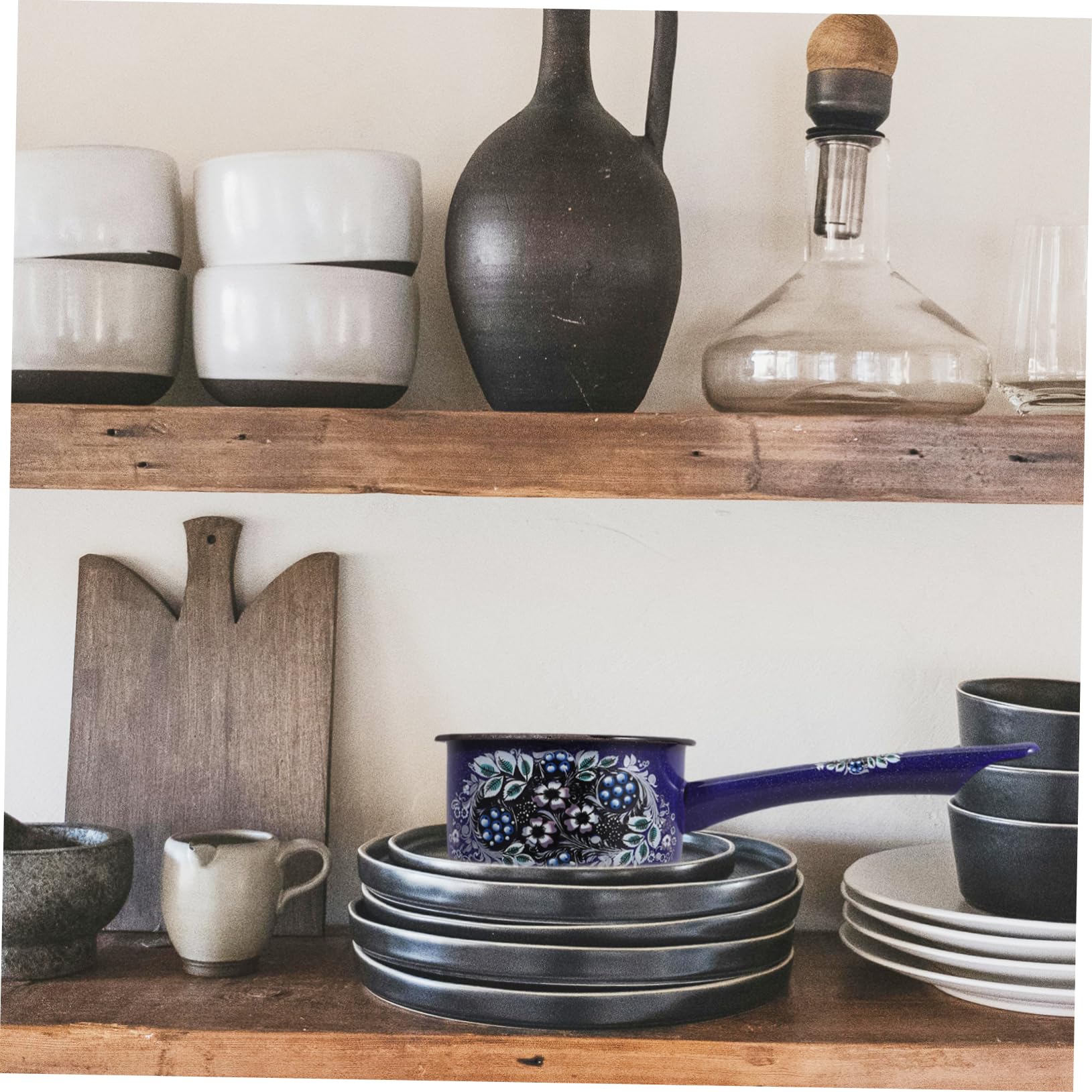 Vintage Emaille Wasserkelle 1 Stück Blau für Küche und Garten | Multifunktionskelle, für Wasser und Gemüse, Bequem zu Halten, Klassischer Stil mit Einzigartigem Design